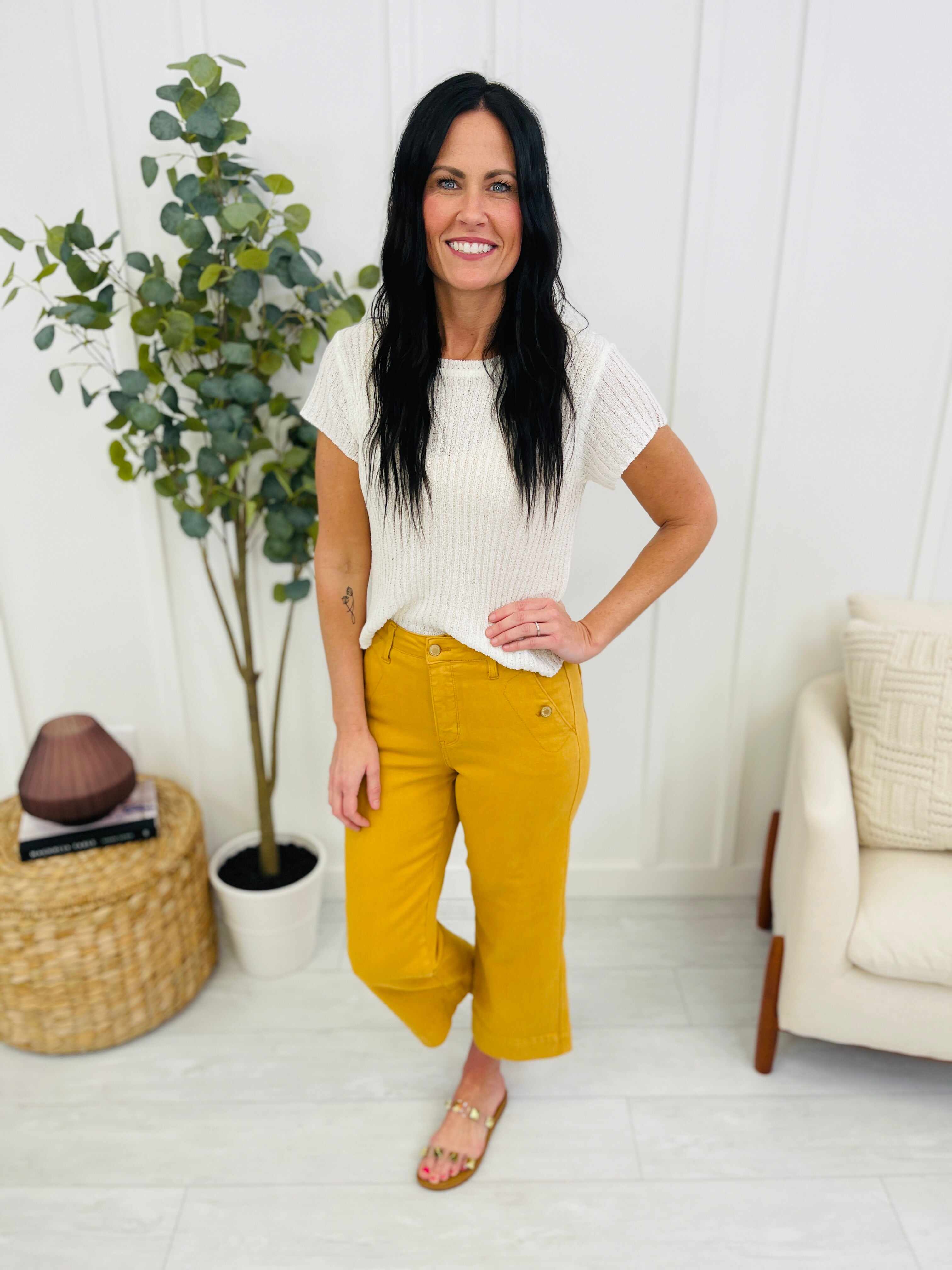 REG/CURVY You Are My Sunshine Cropped Wide Leg Jeans