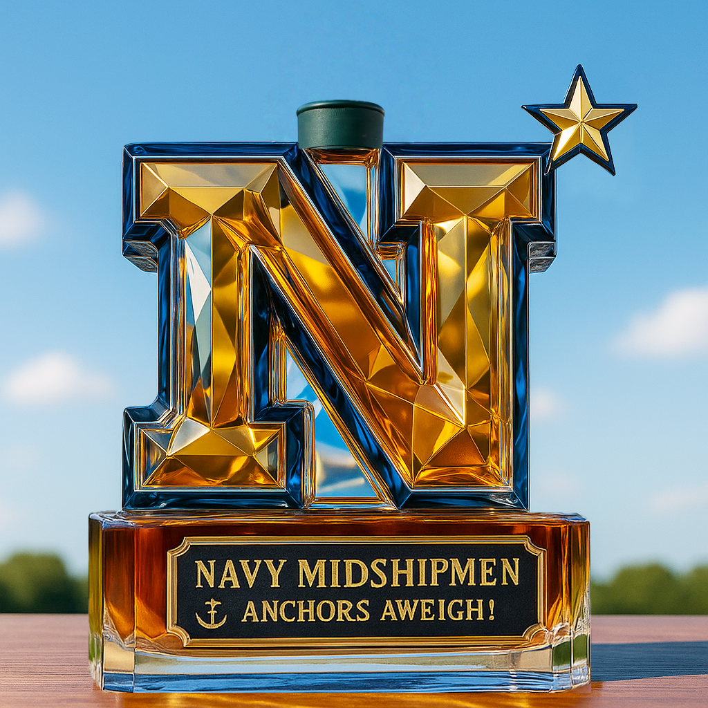 United States Naval Academy Midshipmen Whiskey Bottle