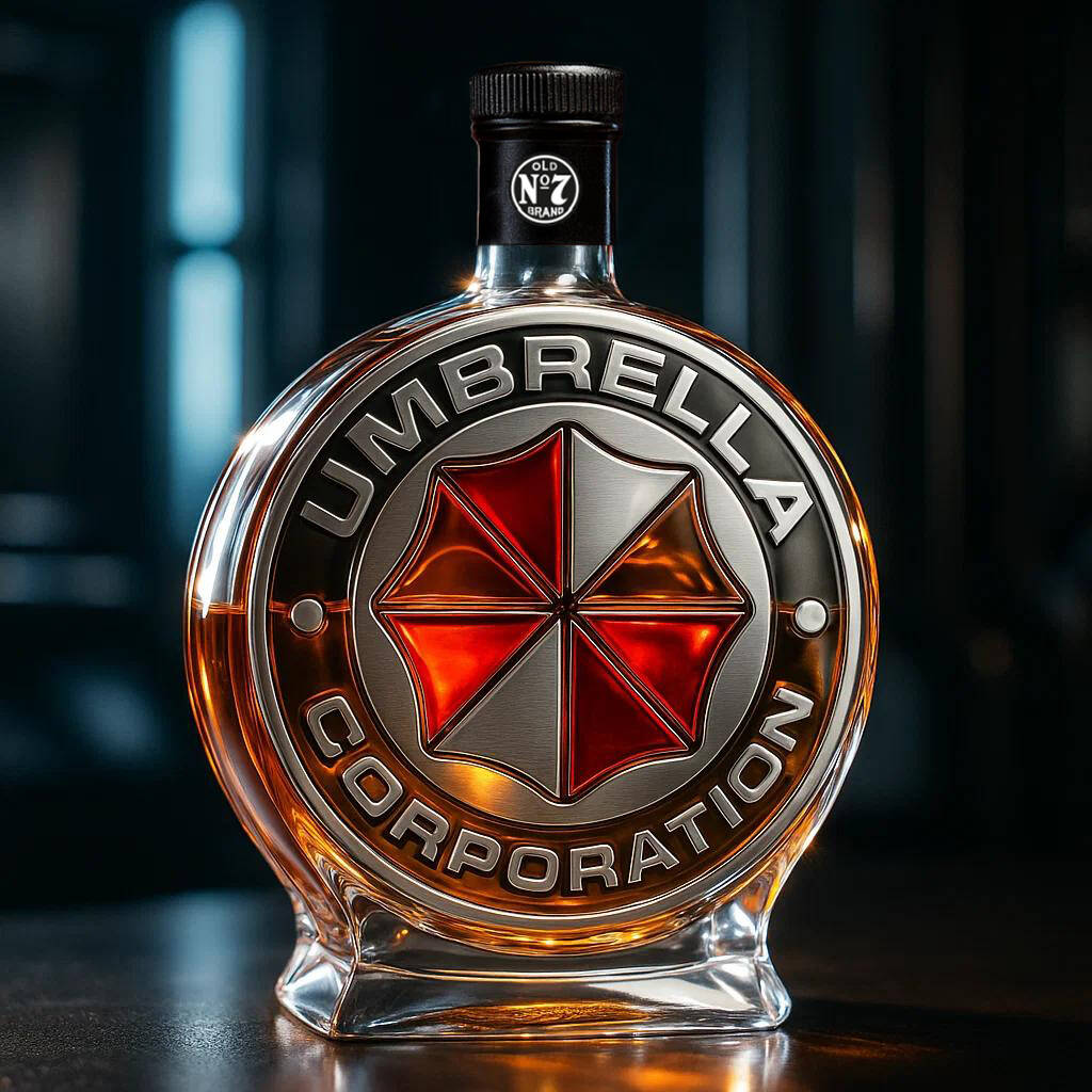 Resident Evil Umbrella Cooperation Whiskey Bottle