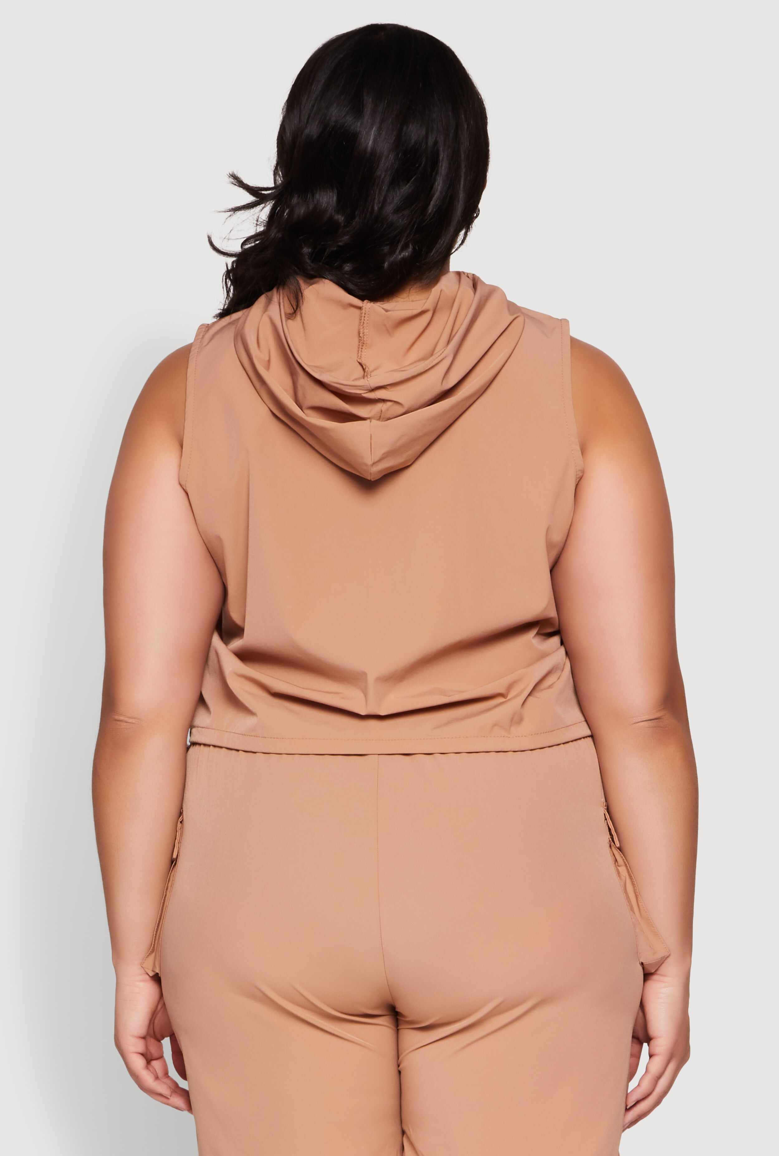 Plus Size Toggle Drawstring Hem Crop Top