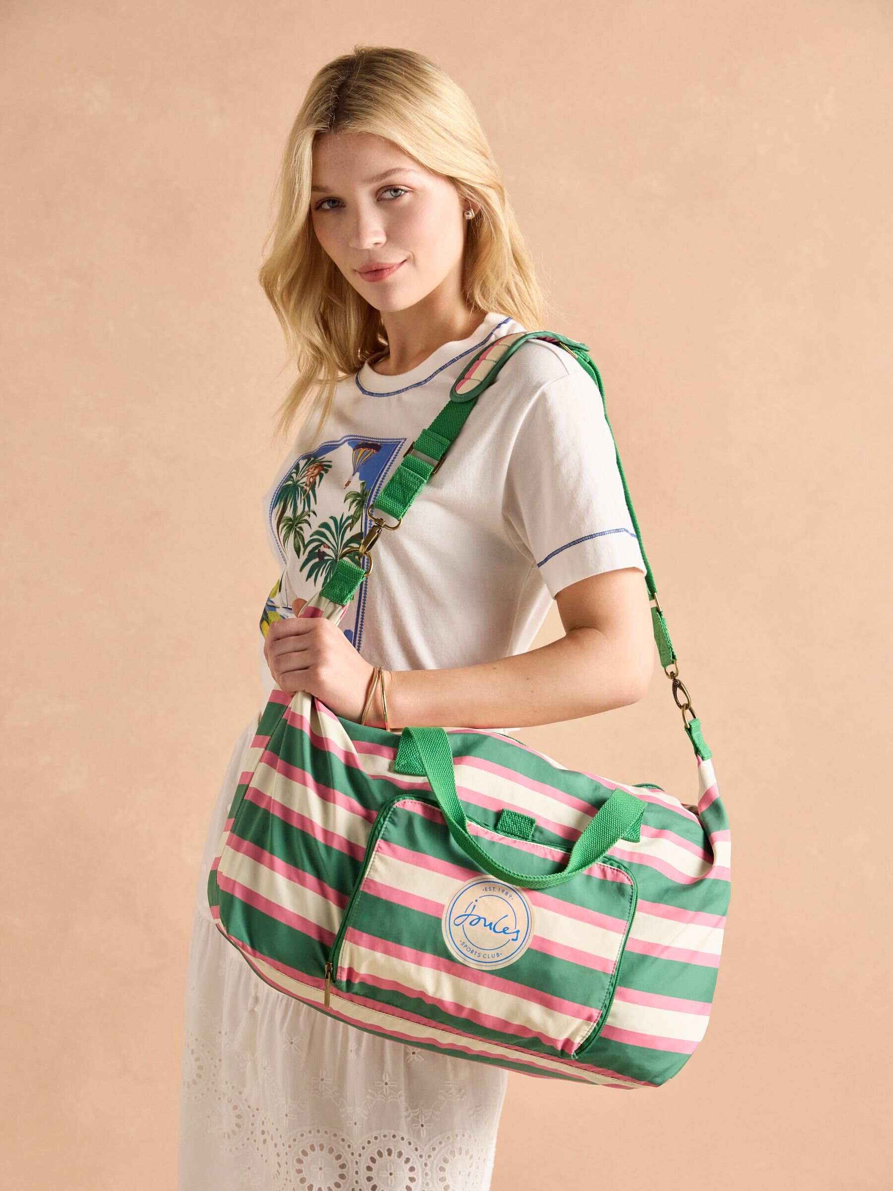 Green Resort Stripe Packaway - Duffle