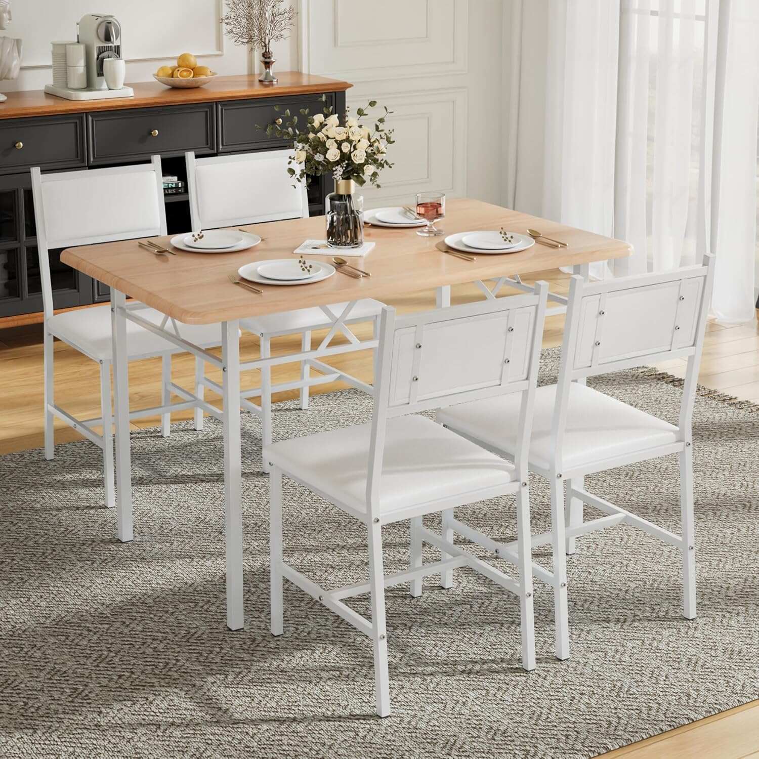 Dining Table Set for 4 with Chairs