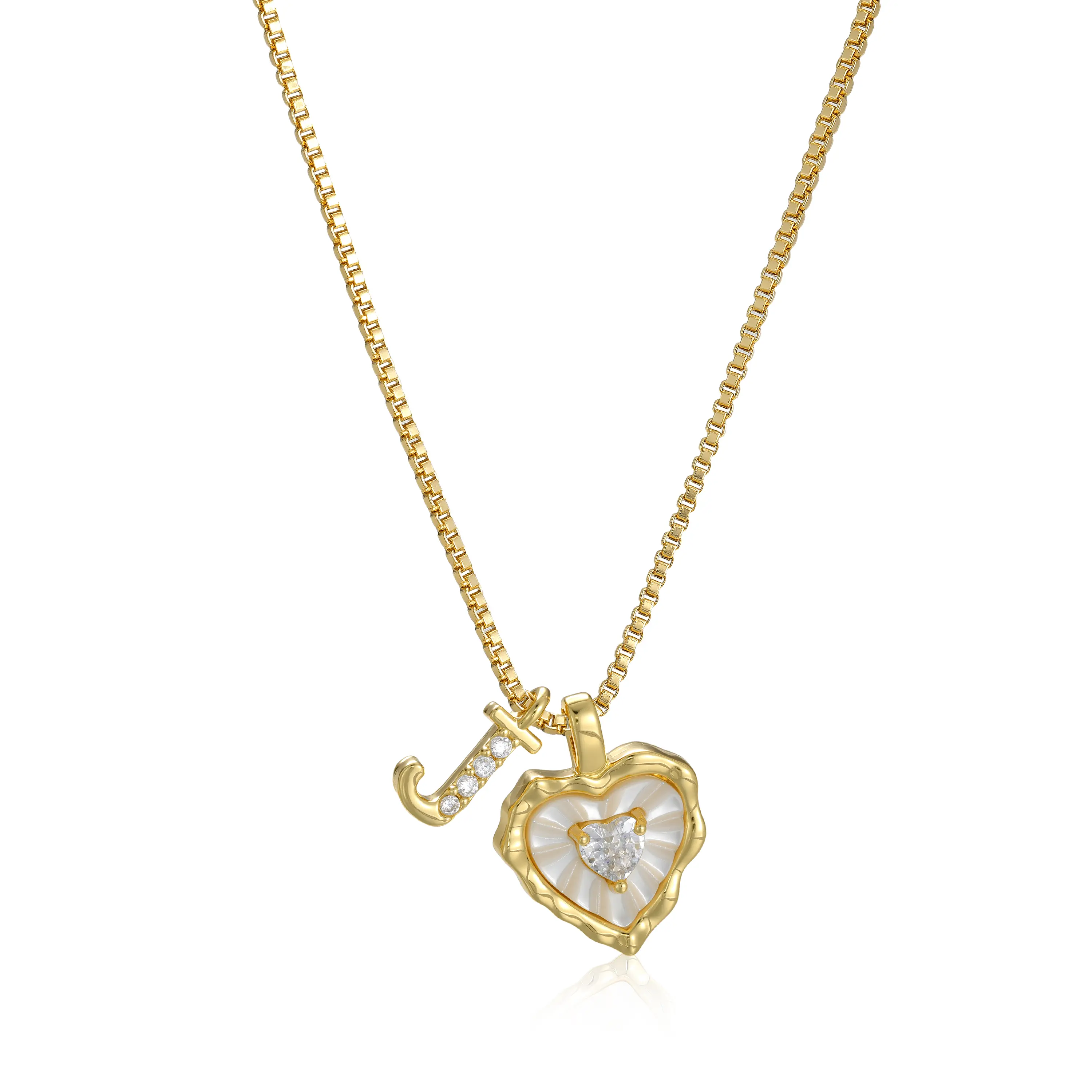 🔥Last Day 69% OFF ✨Gold Shell Heart CZ A-Z Initial Necklace, Valentine's Day Jewelry Gift