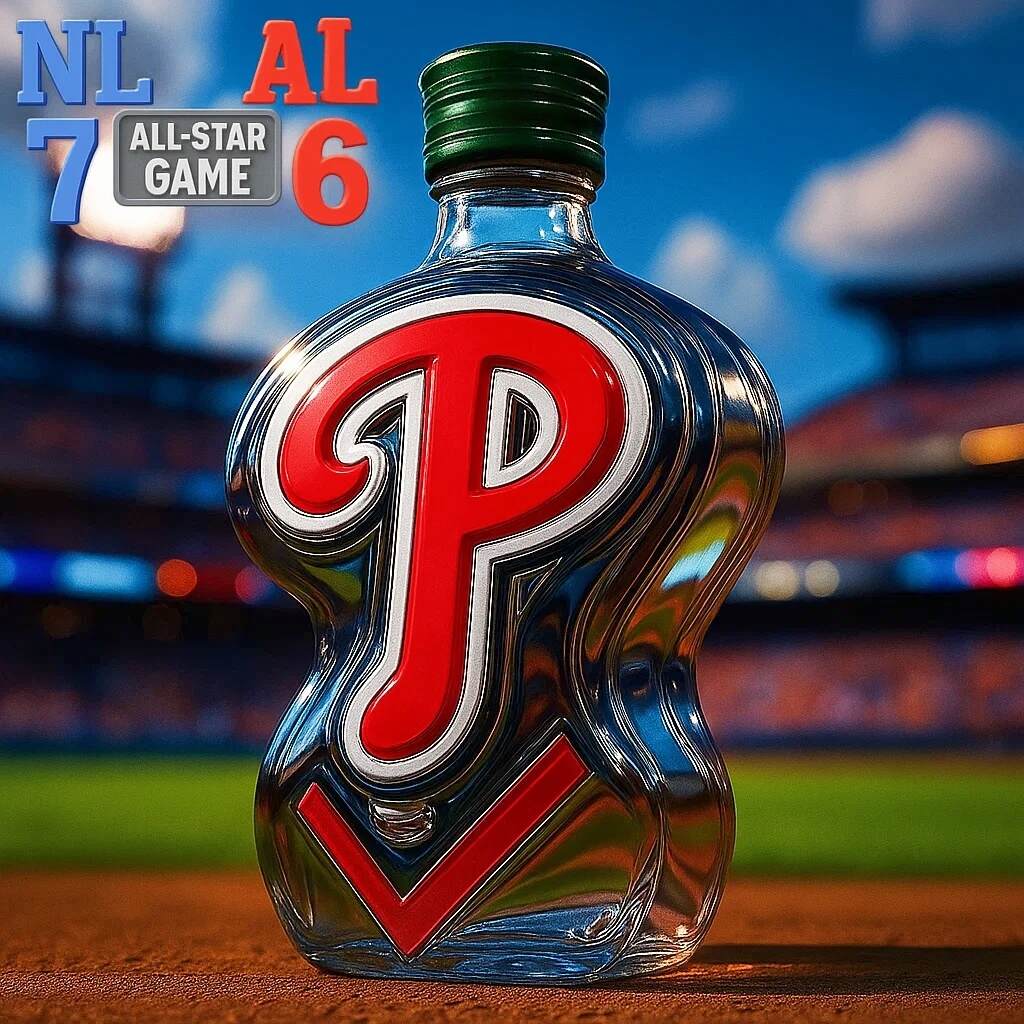 MLB All-Star Game Philadelphia Phillies Whiskey Bottle