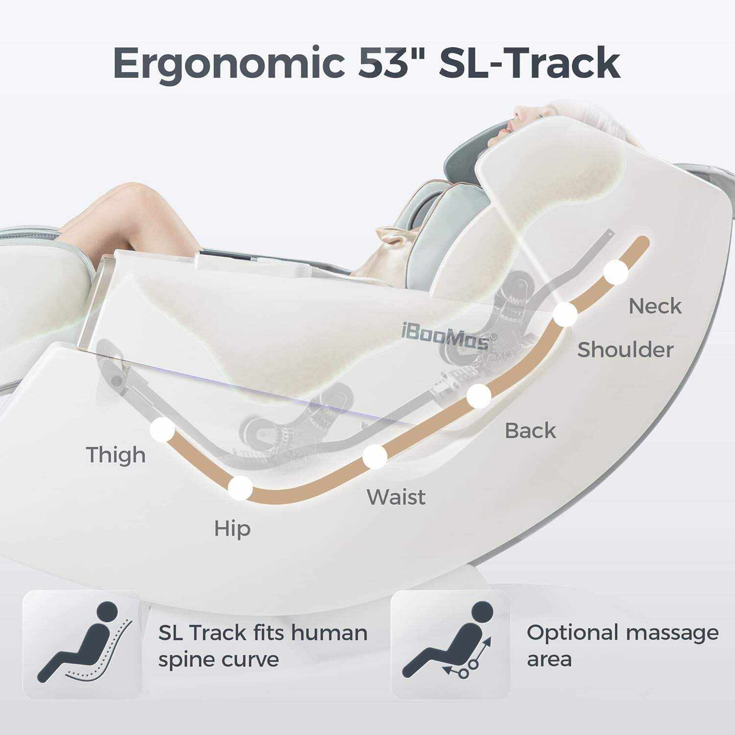 iBooMas Zero Gravity Massage Chair,2023 Massage Chair Full Body Ozone with Back and Calf Heating,Auto Leg Extension,APP Control,SL Track,Thai Stretch,Foot Rollers,Airbags,Bluetooth,R8606(Blue)