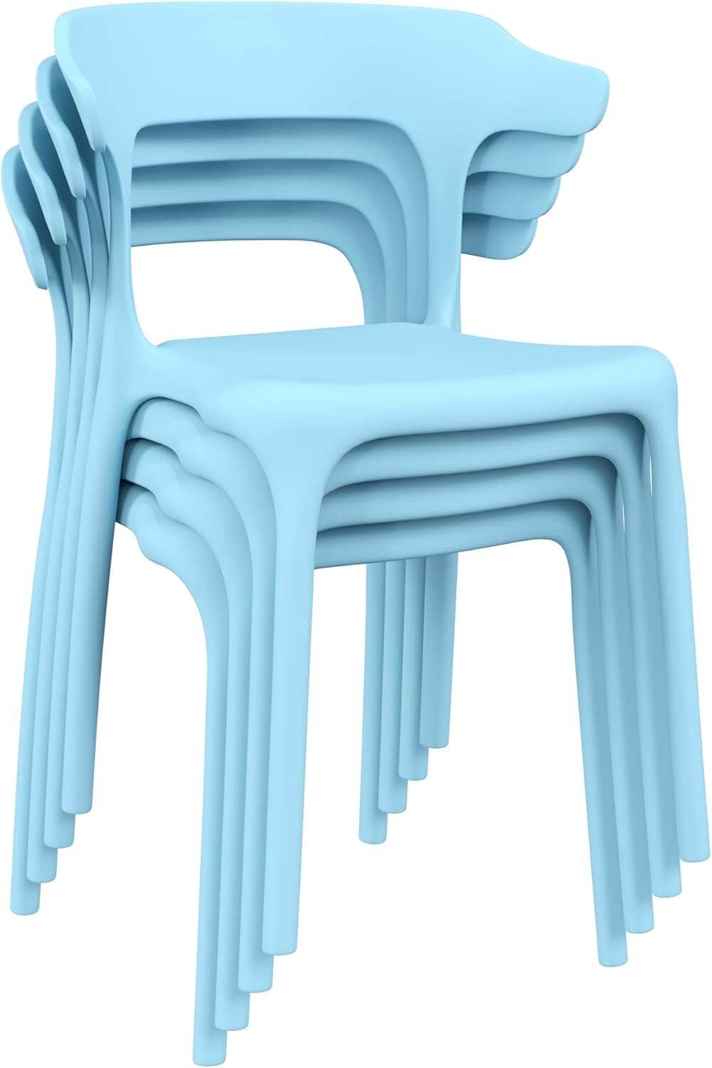 VECELO 4 Pack Plastic Stacking Chairs