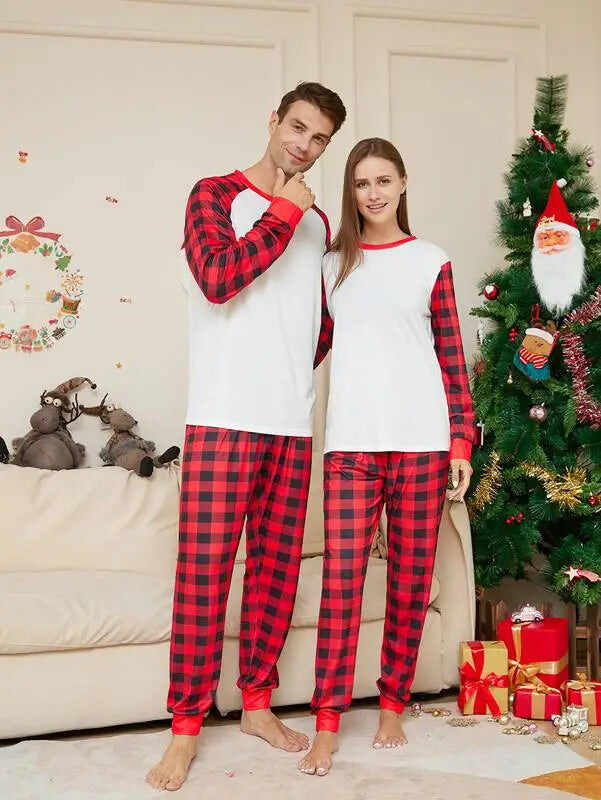 Plain Christmas Matching Family Pajamas Set