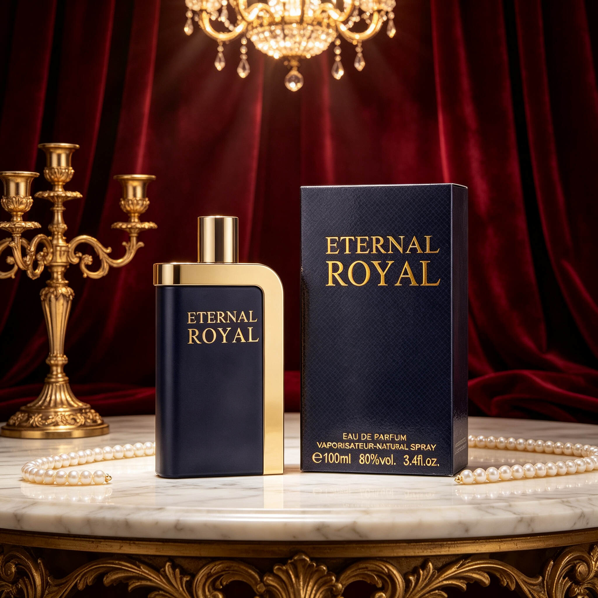 Eternal Royal Men Eau de Parfum 100ml, Gold & Silver Cologne Bottle