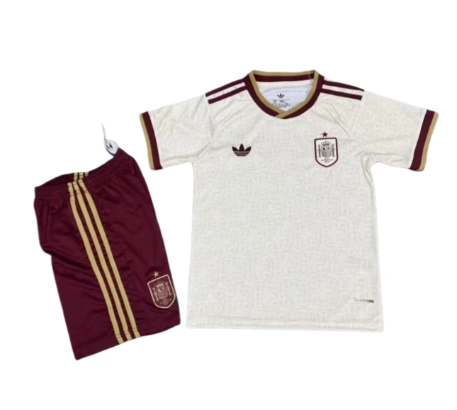2026 Spain World Cup Away Kids Soccer Shirt Kit Fan version