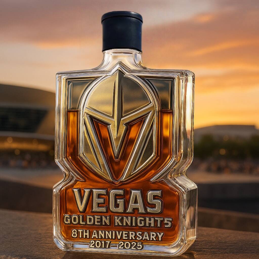 Golden Knights 8th Anniversary Whiskey Bottle