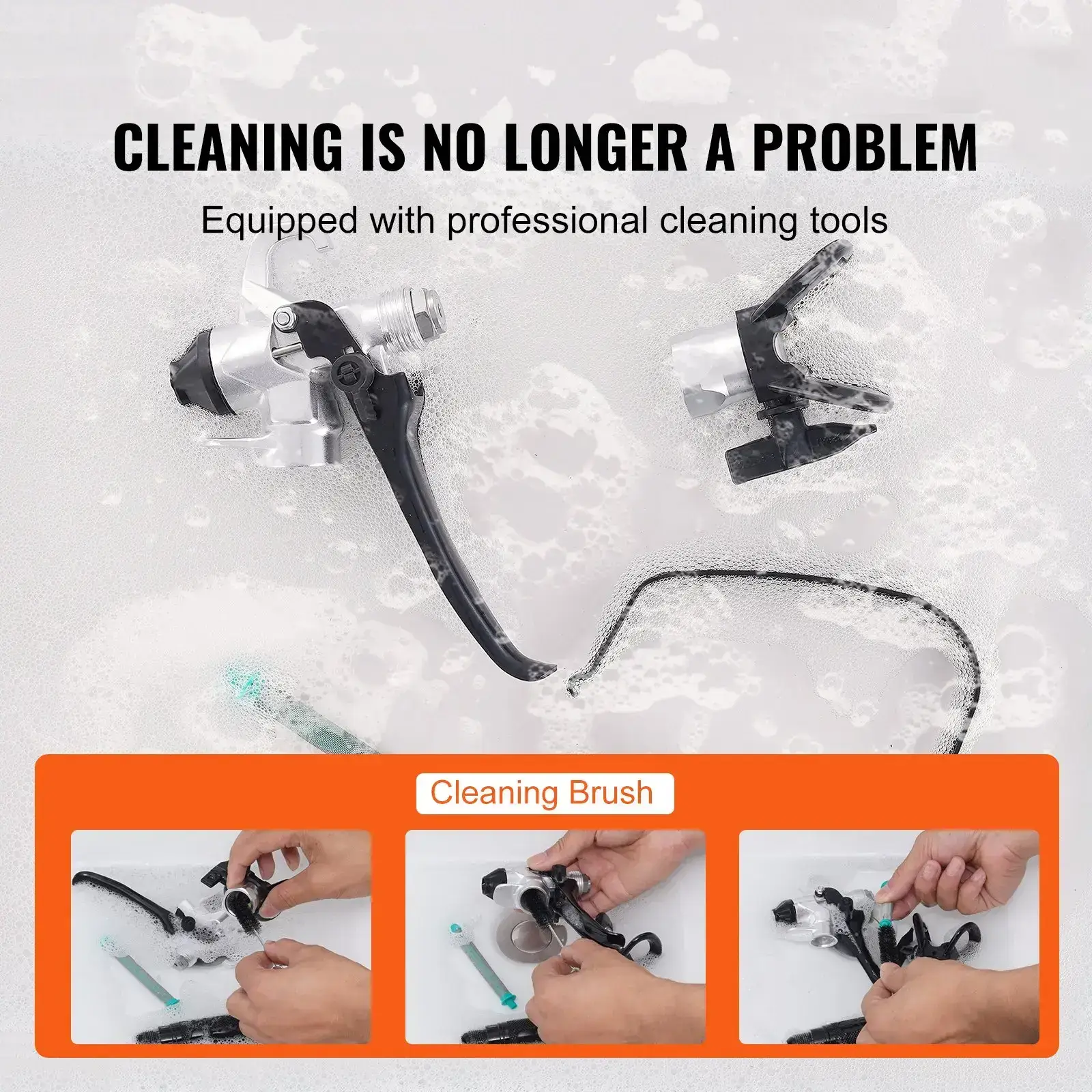 3000PSI High Pressure Airless Paint Sprayer, 750W Handheld Painting Machine with Hose, Stand Type Paint Gun for Interior Exterior Wall Furniture Fences