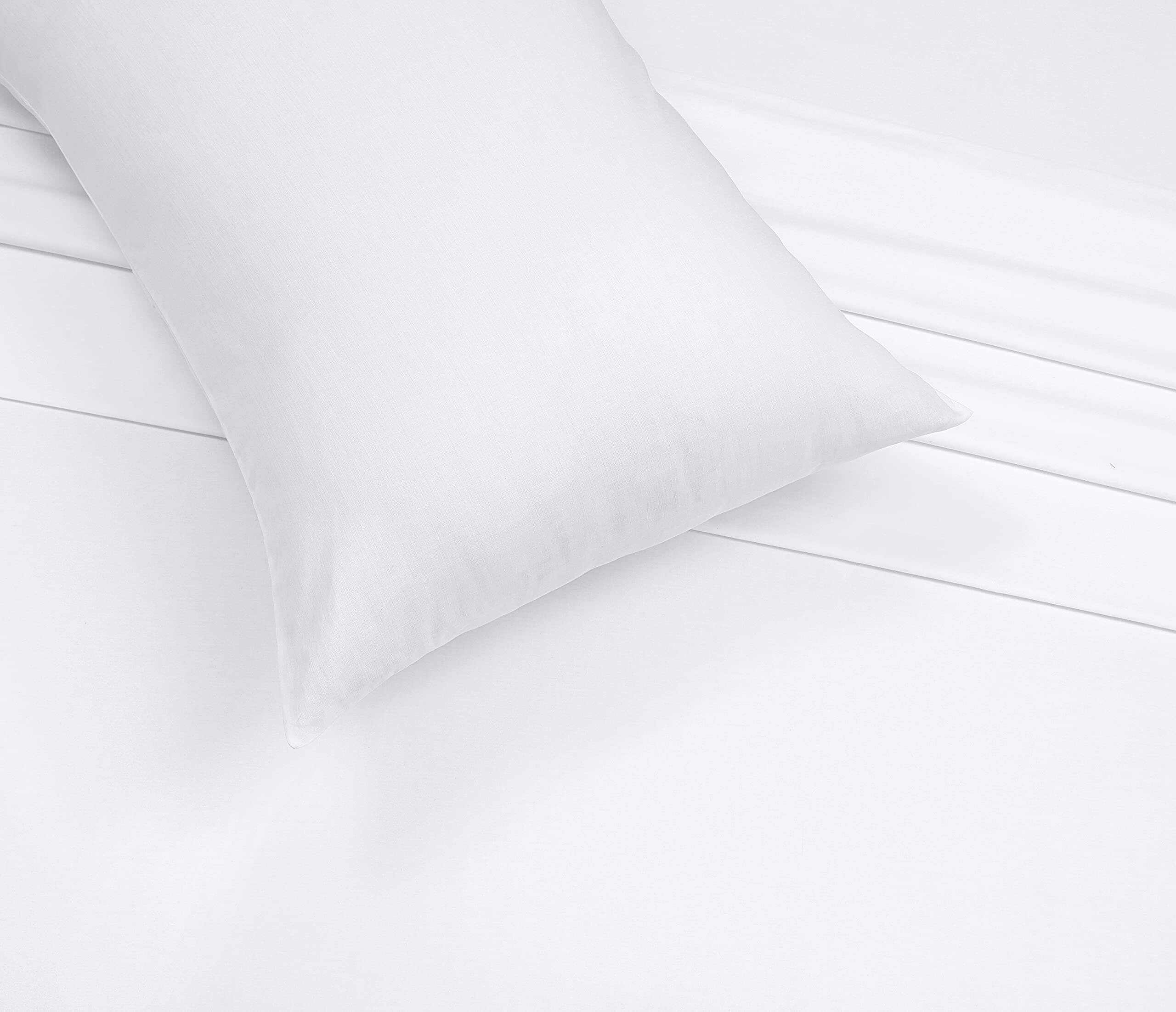 [White]100% Cotton Sheets - Soft & Breathable Sheet Set - 4 Pieces