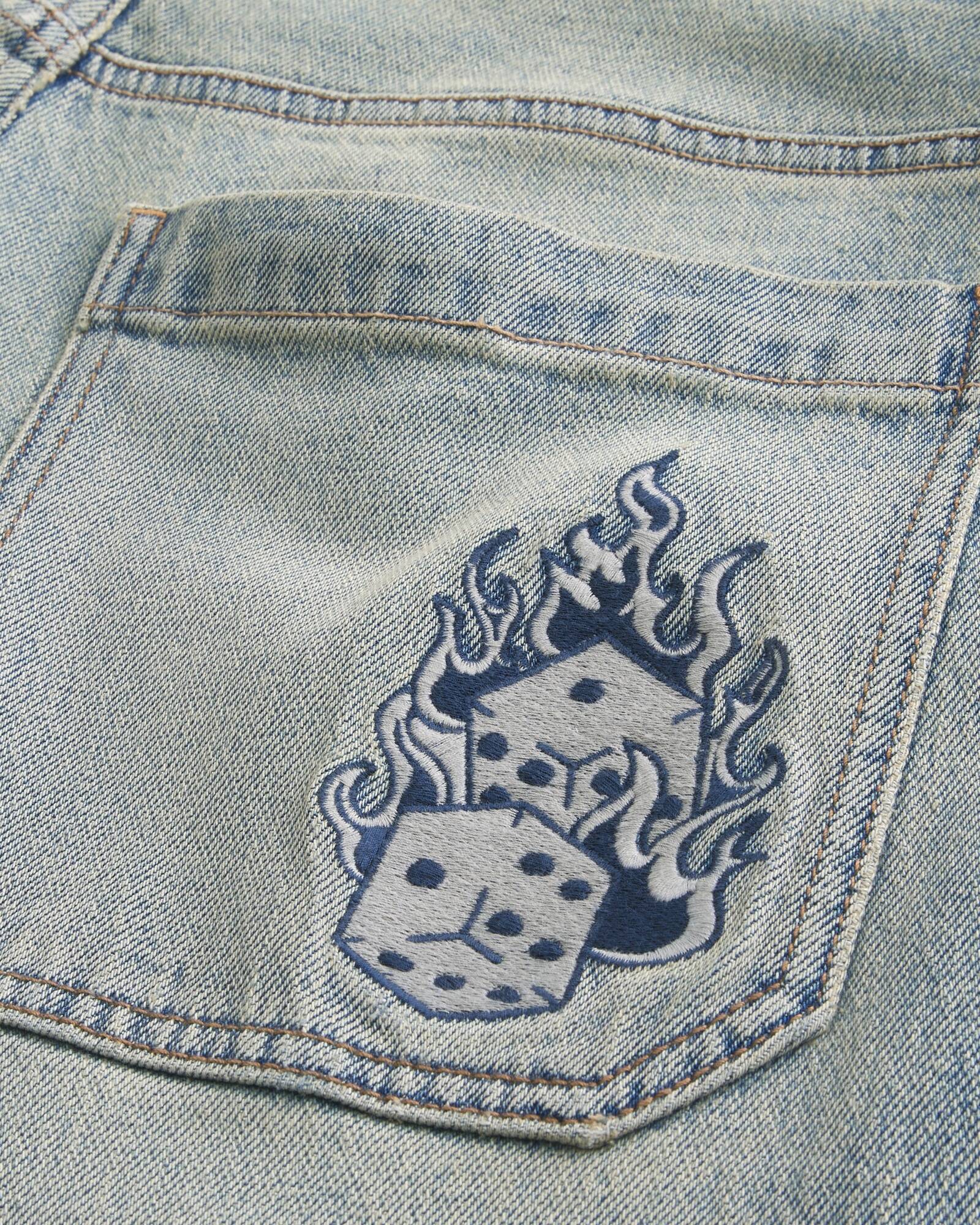 Medium Wash Skater Baggy Jeans