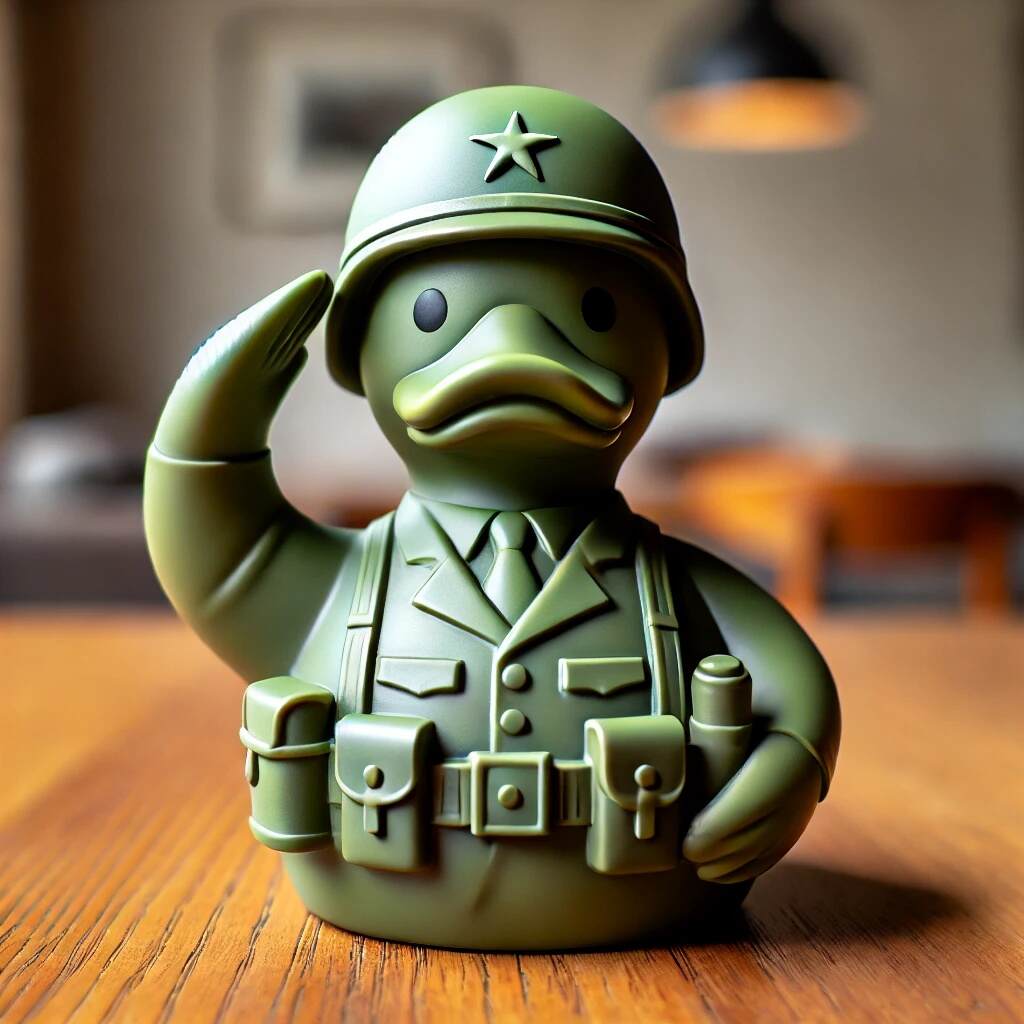 Funny Green Army Duck