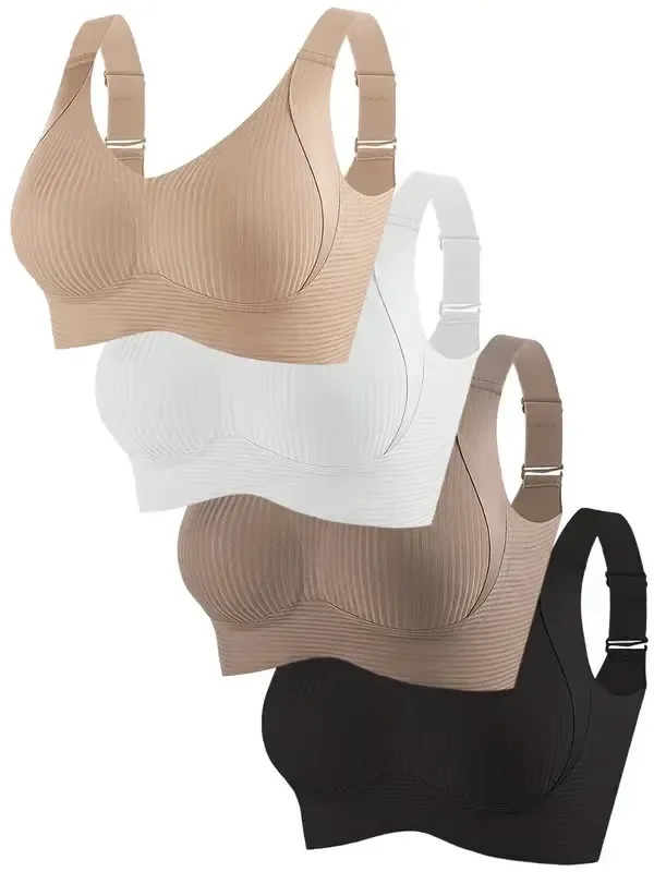 🎁Buy 1 Get 3 Packs🔥Women's Ribbed Adjustable Wireless Bra