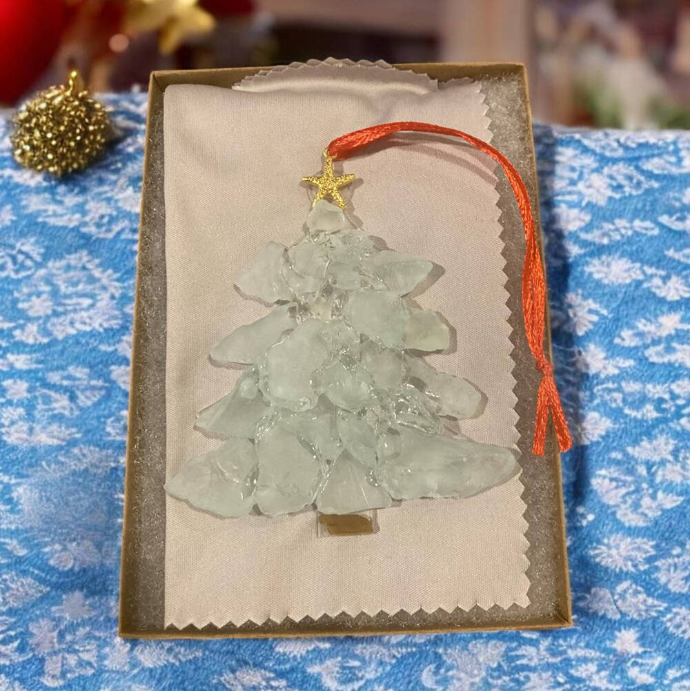 Beach Sea Glass Christmas Tree Ornament