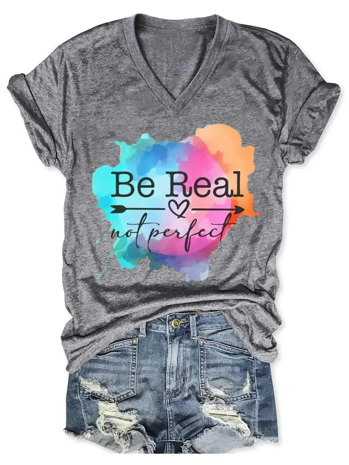Be Real Not Perfect Art Casual T-shirt