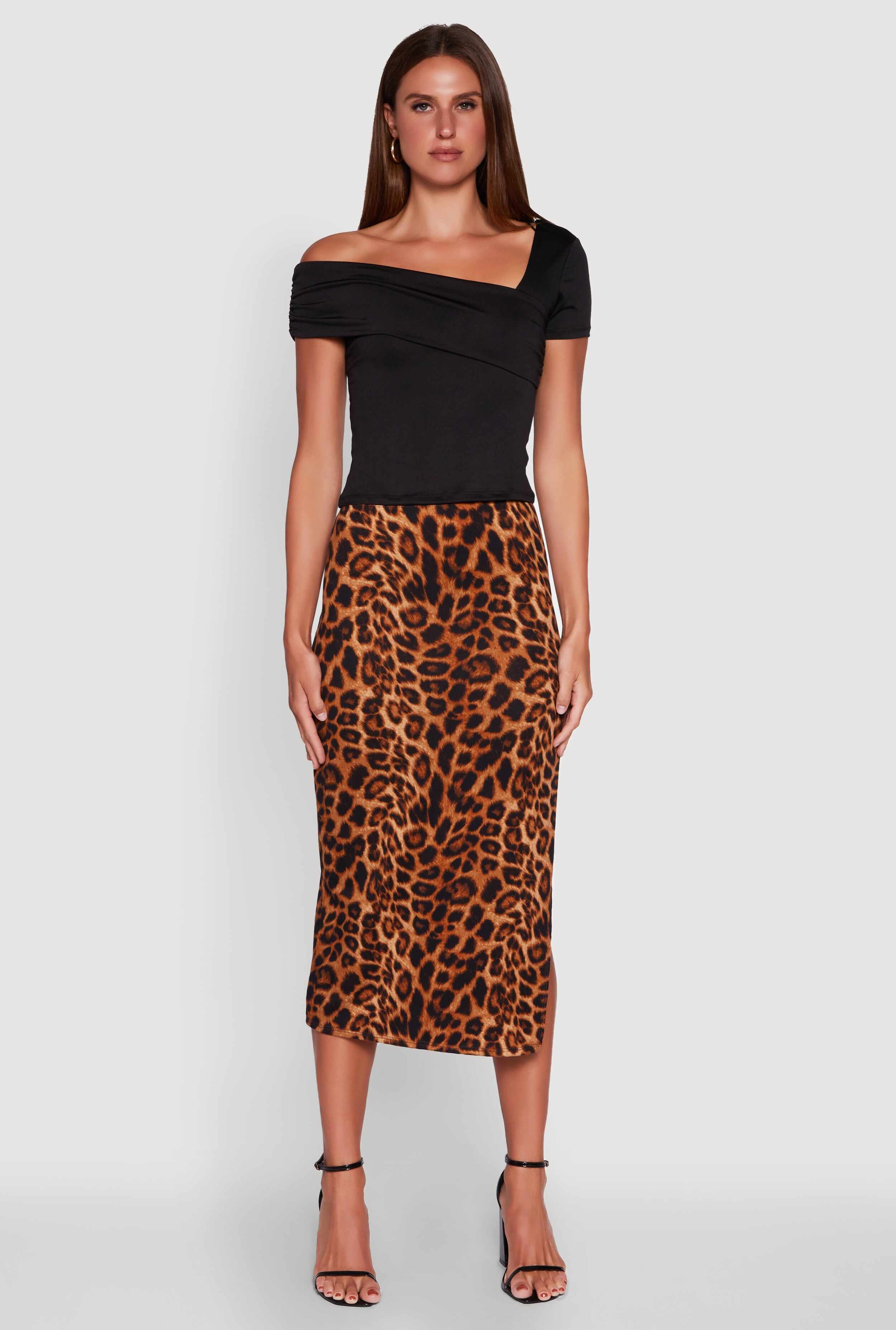 Iris Fold Over One Shoulder Top