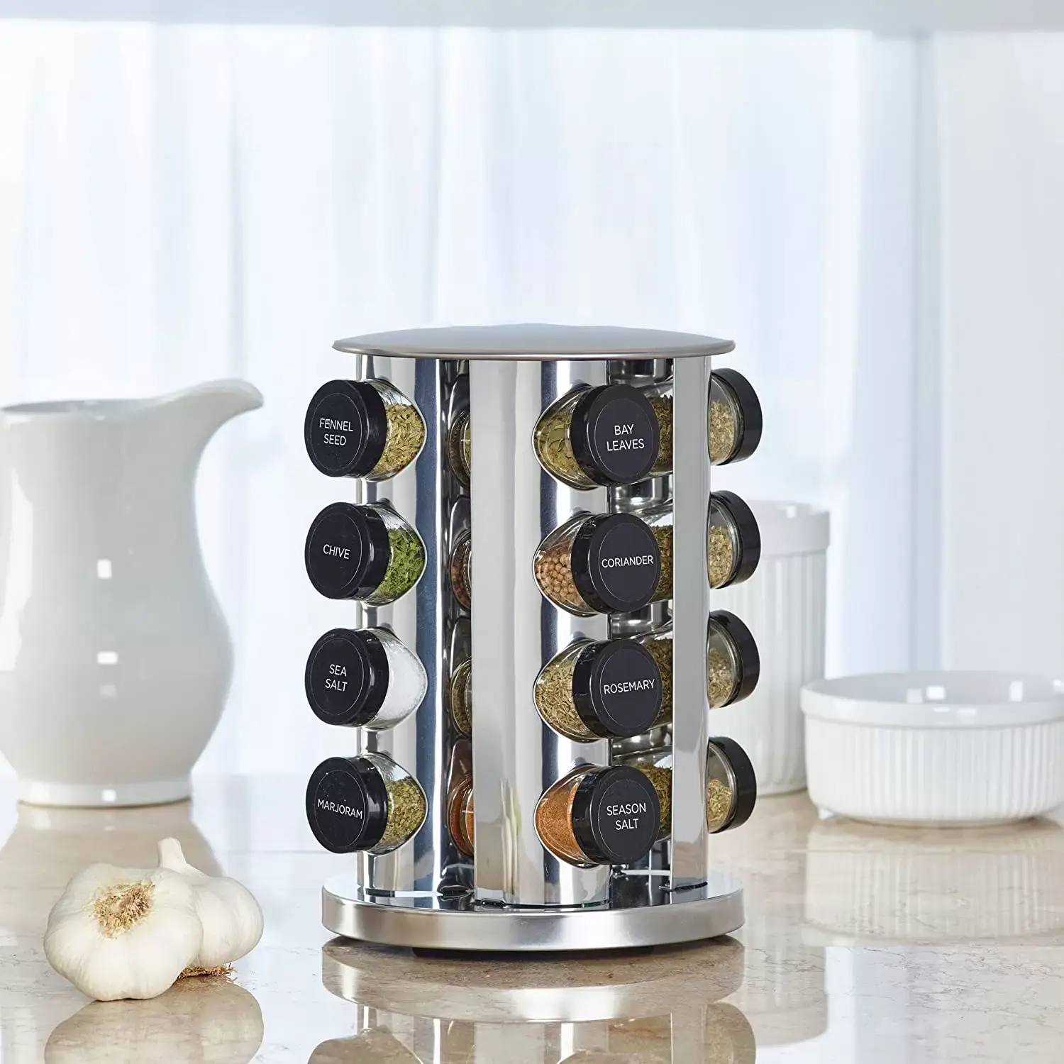 🎁GIFTRotary 20-tank counter top rack tower organizer