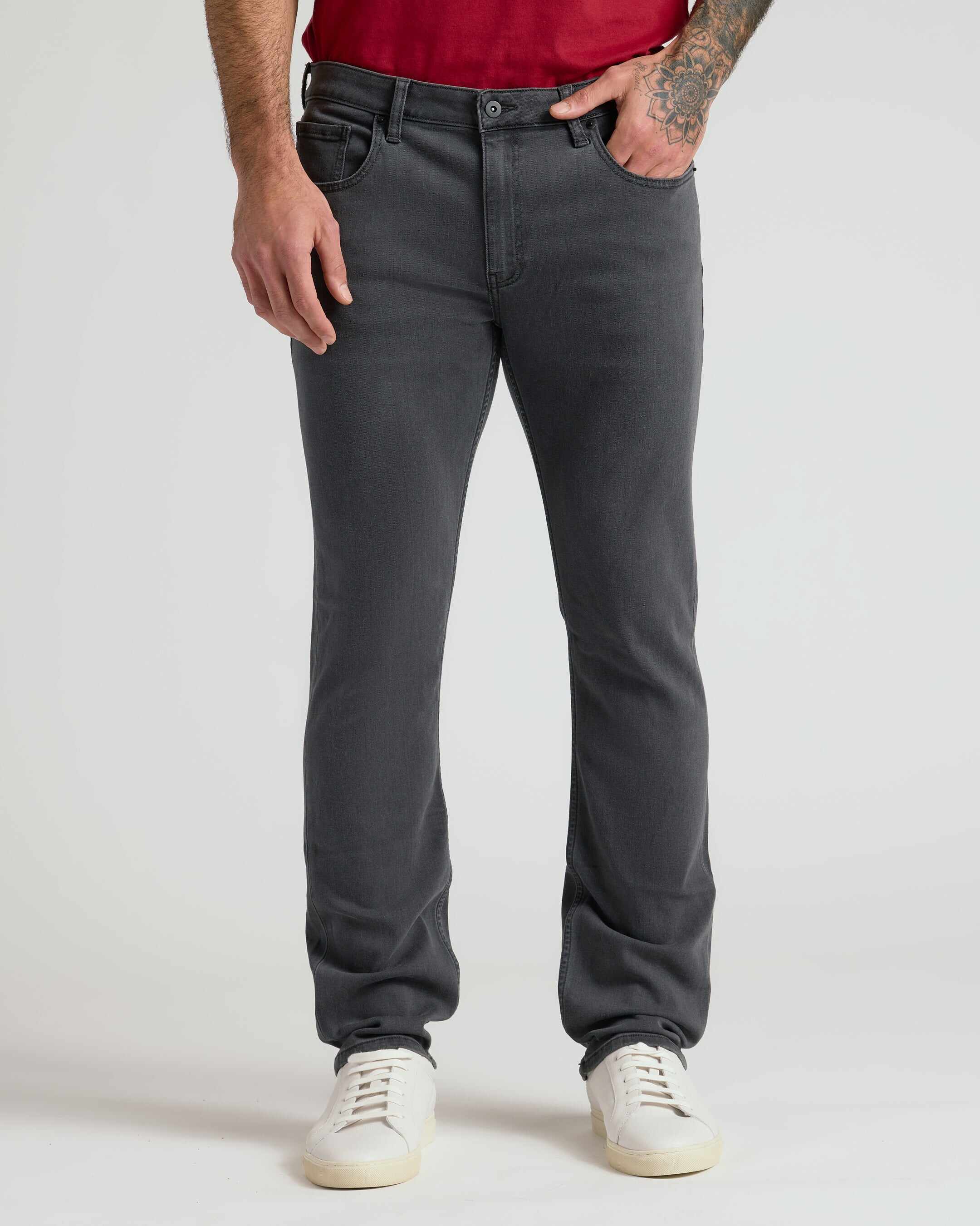 Gray Wash Straight Comfort Stretch Jeans