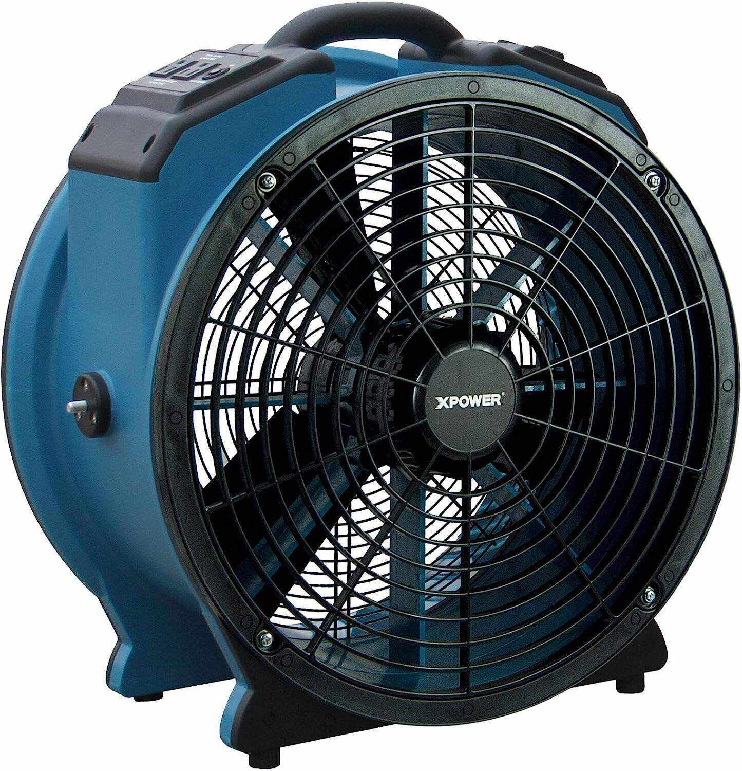 XPOWER X-47ATR 1/3 HP Sealed Motor Axial Air Mover Fan - with Variable Speed Control, 3 Hour Timer - Blue (6 Fans)
