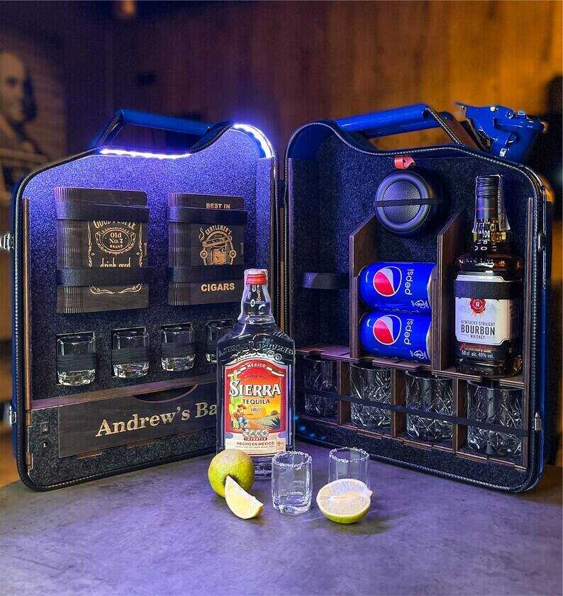 20 L Christmas or New Year Gift Jerry Can Mini Bar, With Bluetooth Speaker, Home Mini Bar, Handmade Bar, Gift For Him, Custom Fuel Bar