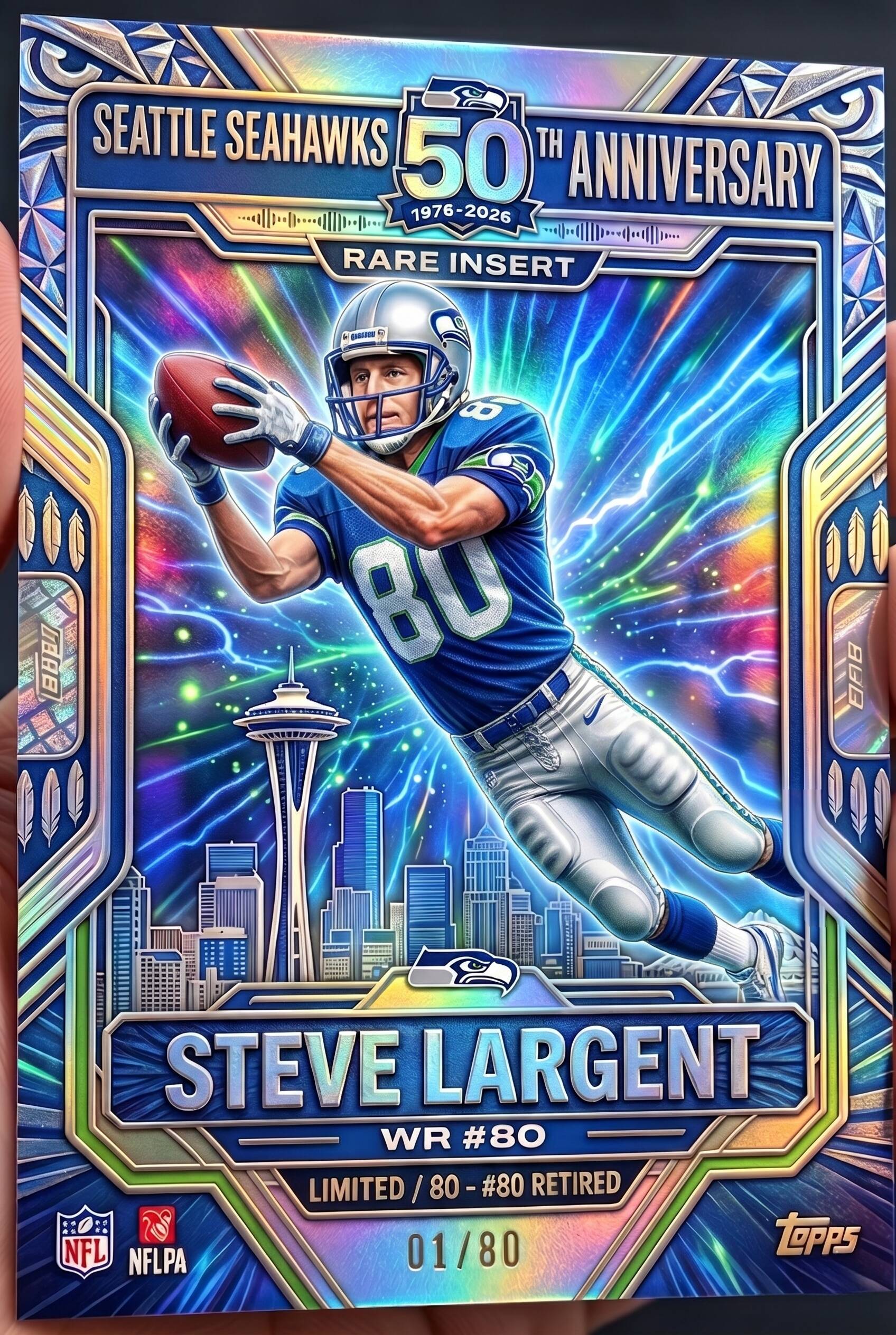 Seattle Seahawks 50th Anniversary Collector's Hobby Box Trading Cards, Limited Edition