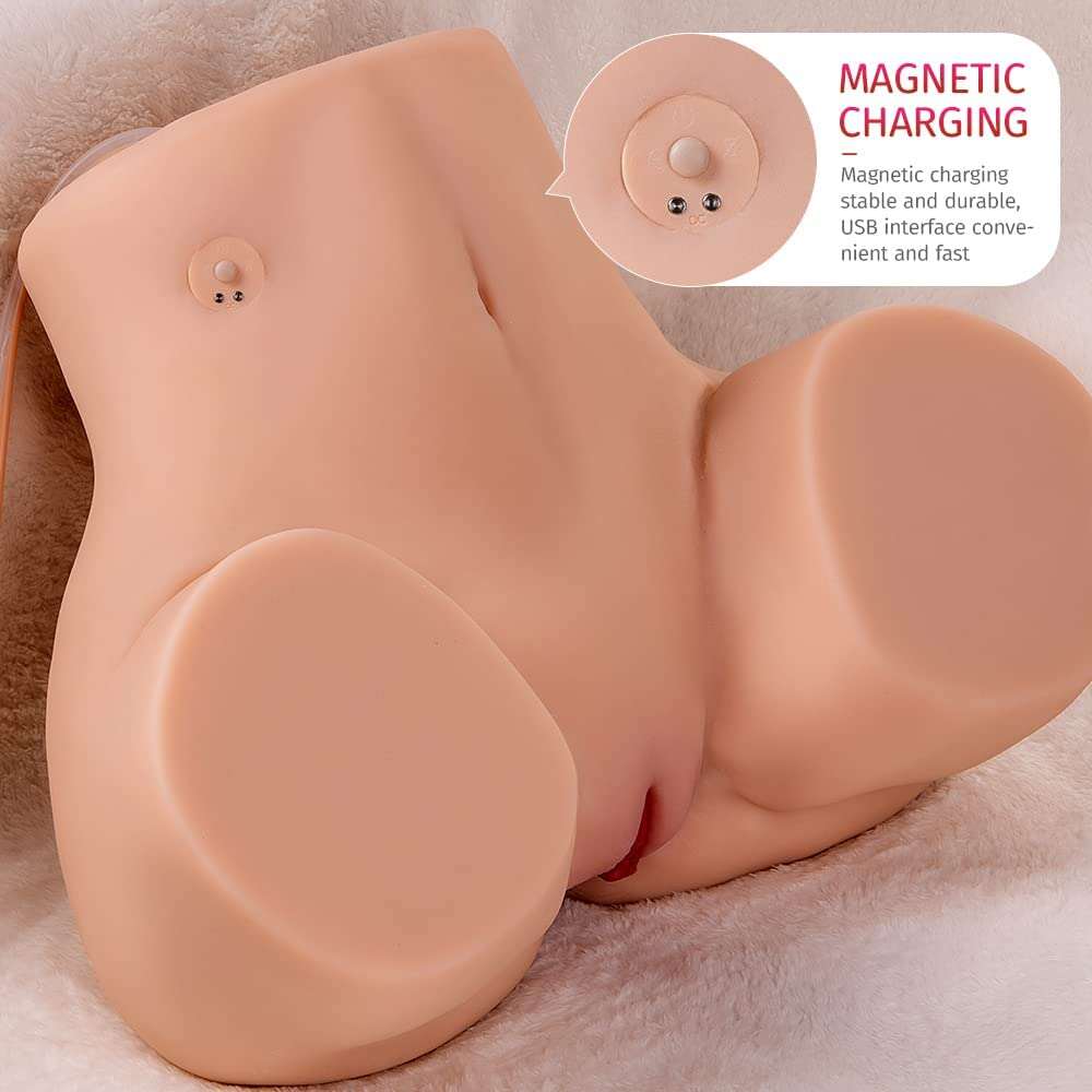 EU Stock - TPE 24.25 lbs Nature Skin Real Size Big Butt Realistic Sex Doll Torso With Auto Vagina Sucking