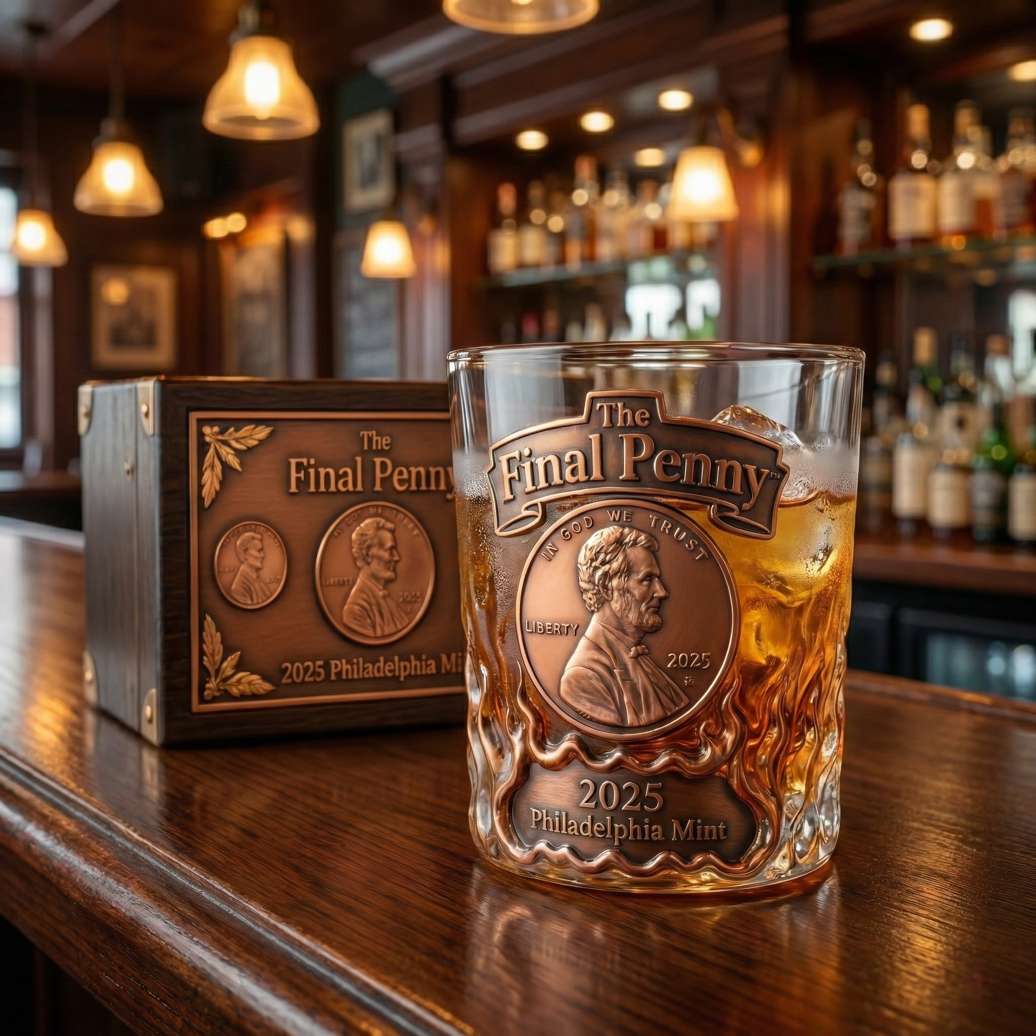 The Final Penny™ 2025 Philadelphia Mint Commemorative Whiskey Glass