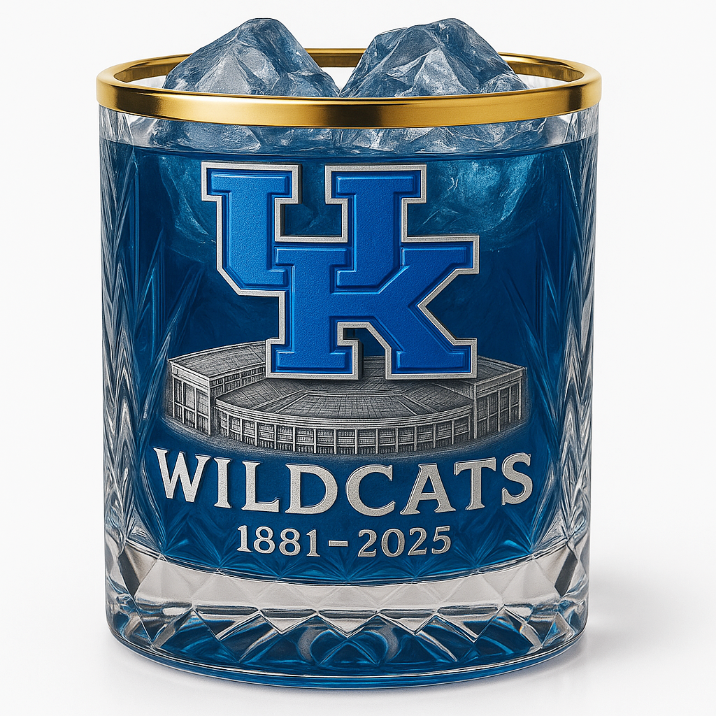 Kentucky Wildcats men's football team's 144th anniversary Whiskey Glass