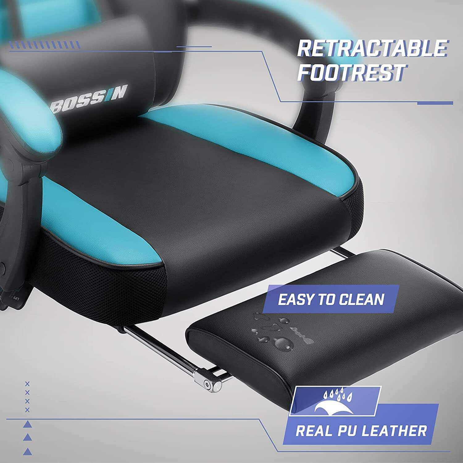 LEMBERI Video Game Chairs with footrest,Gamer Chair for Adults,Big and Tall Gaming Chair 400lb Capacity,Gaming Chairs for Teens,Racing Style Gaming Computer Chair with Headrest and Lumbar Support