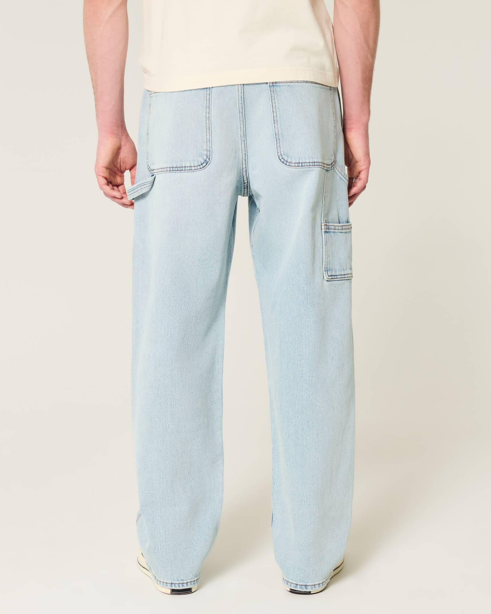 Railroad Stripe Baggy Painter Jeans