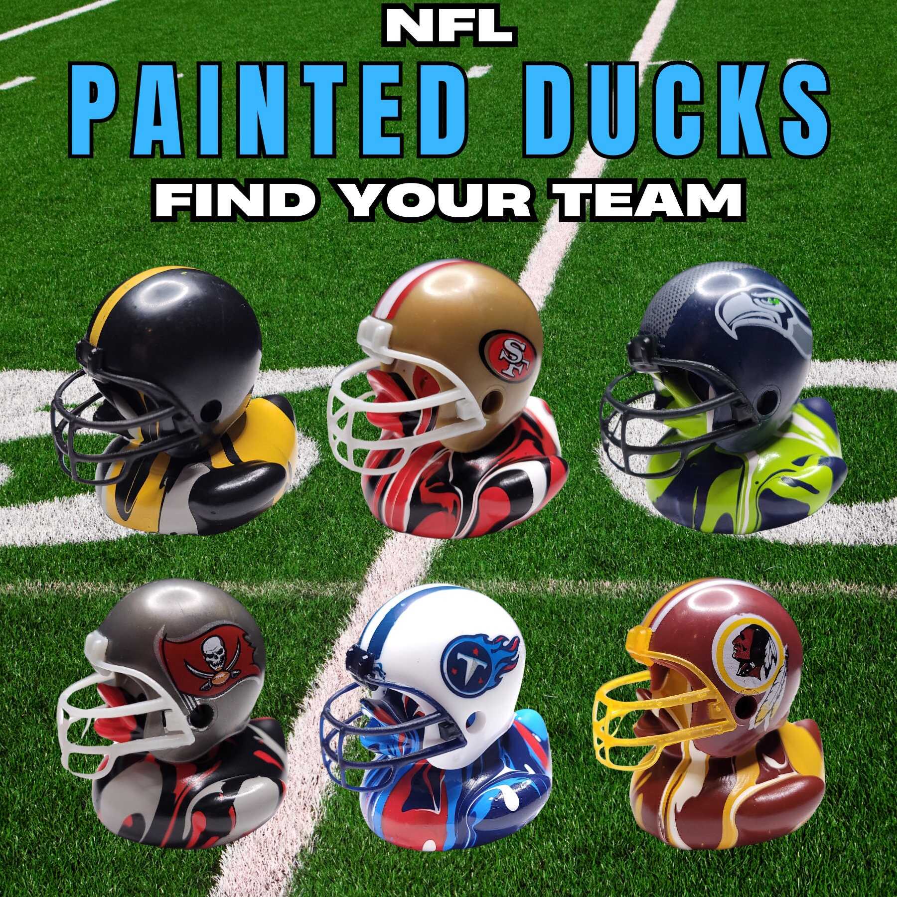Handcrafted NFL Painted Duck for Fans and Jeep Decor