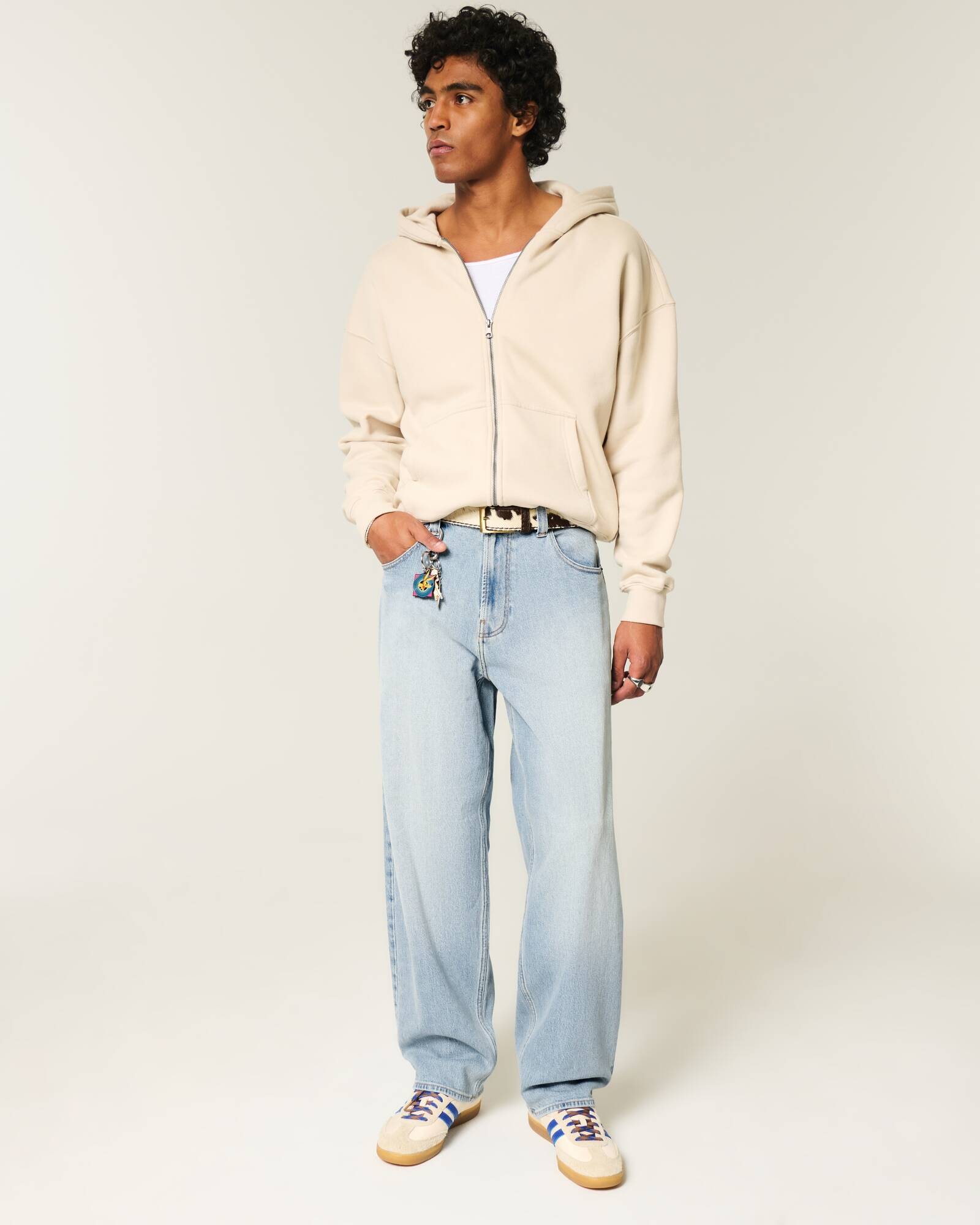 Medium Wash Skater Baggy Jeans