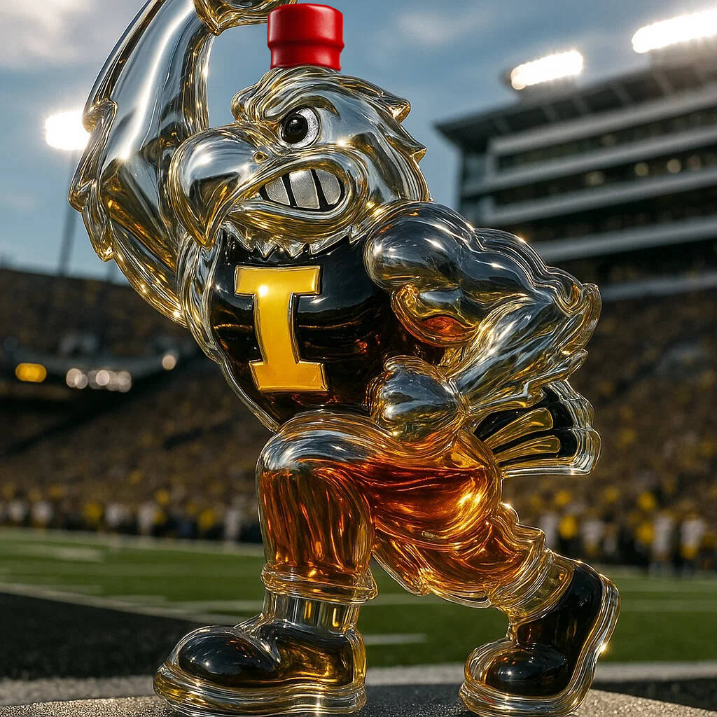 University of Iowa Hawkeyes Whisky Bottle