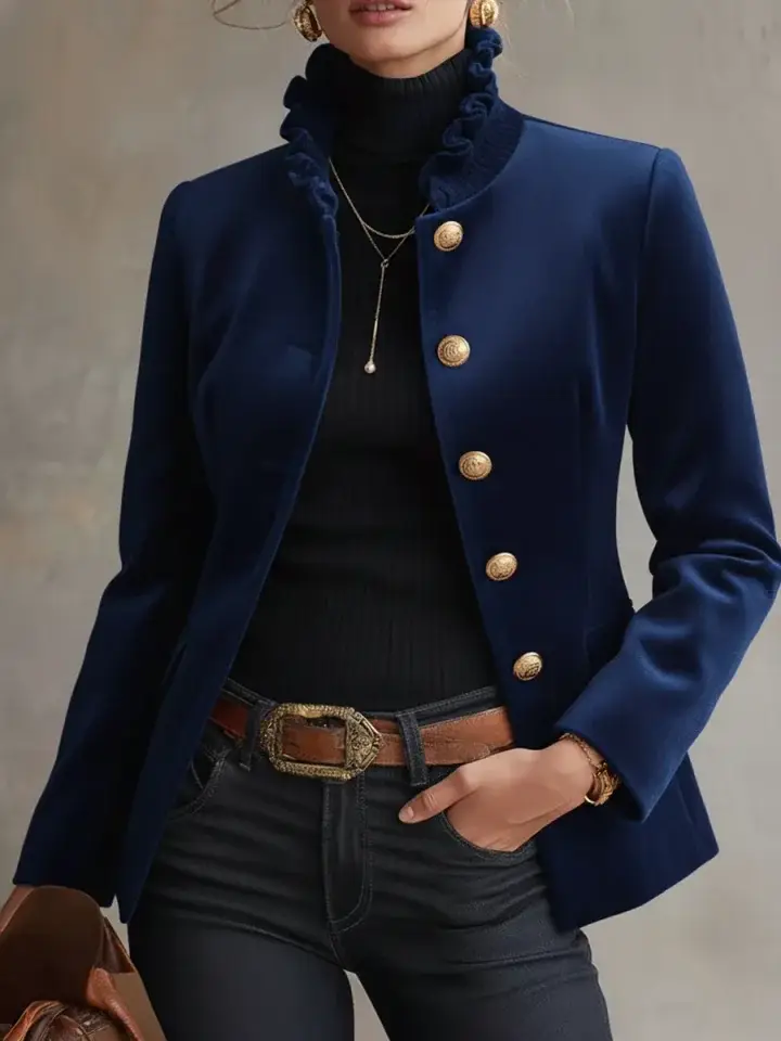 🔥Summer Arrivals🌟Women's Vintage Velvet Gold Button Jacket