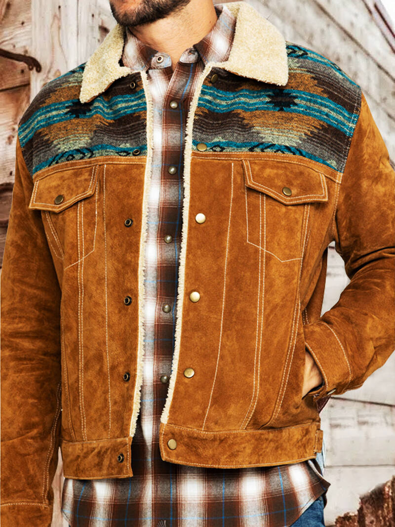 SCULLY MEN'S CAFE BROWN BOAR SUEDE JEAN JACKET