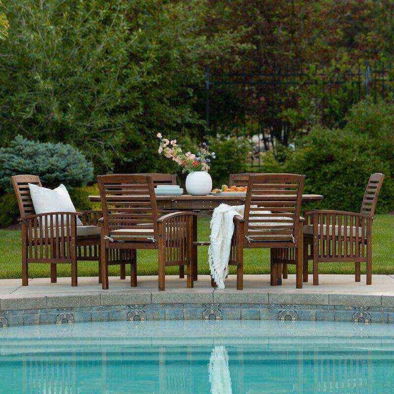 Diboll Rectangular 6 - Person 55'' Long Dining Set with Cushions