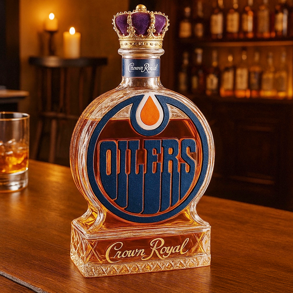 Edmonton Oilers Whiskey Bottle
