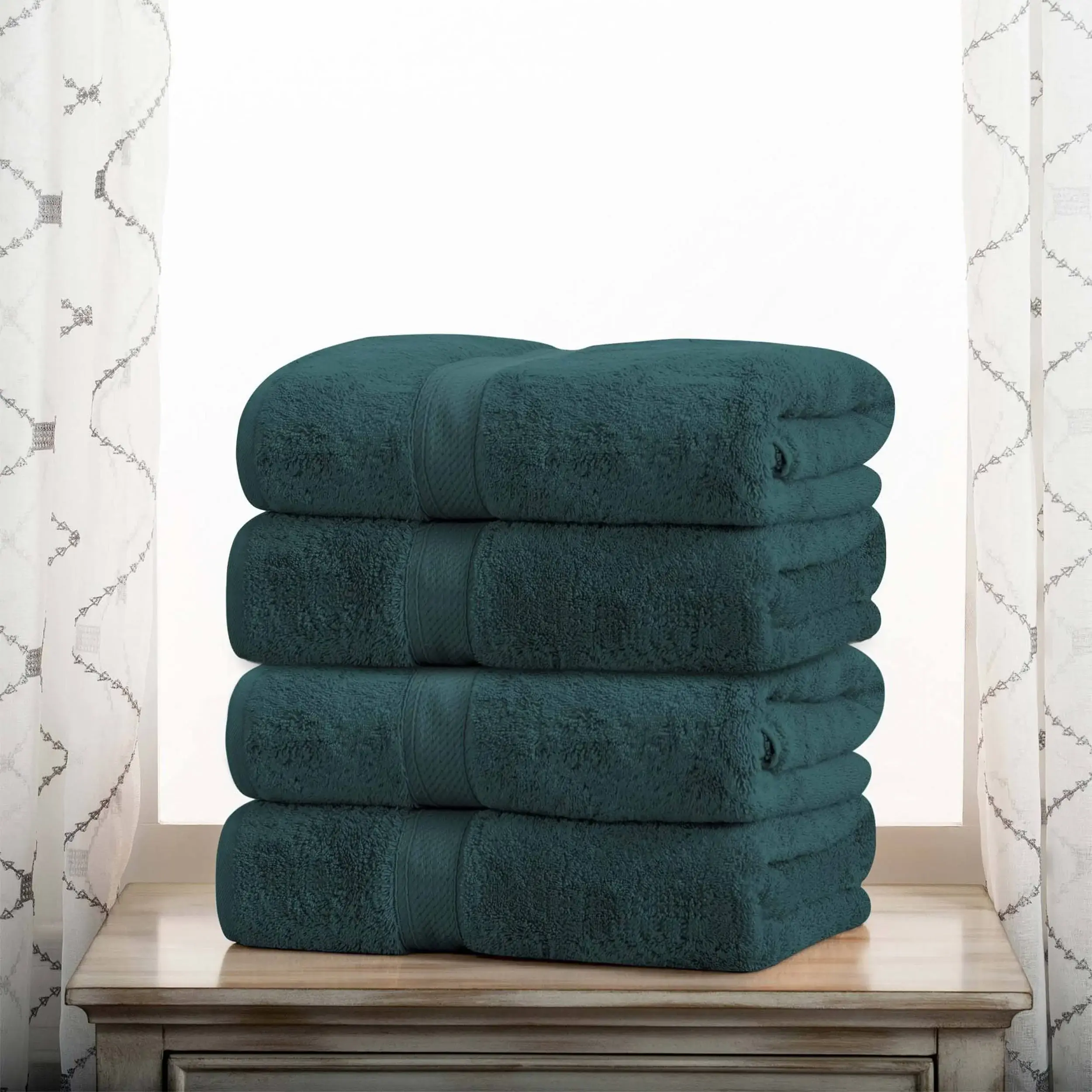 Superior Egyptian Cotton Pile Heavyweight Bath Towel Set of 4
