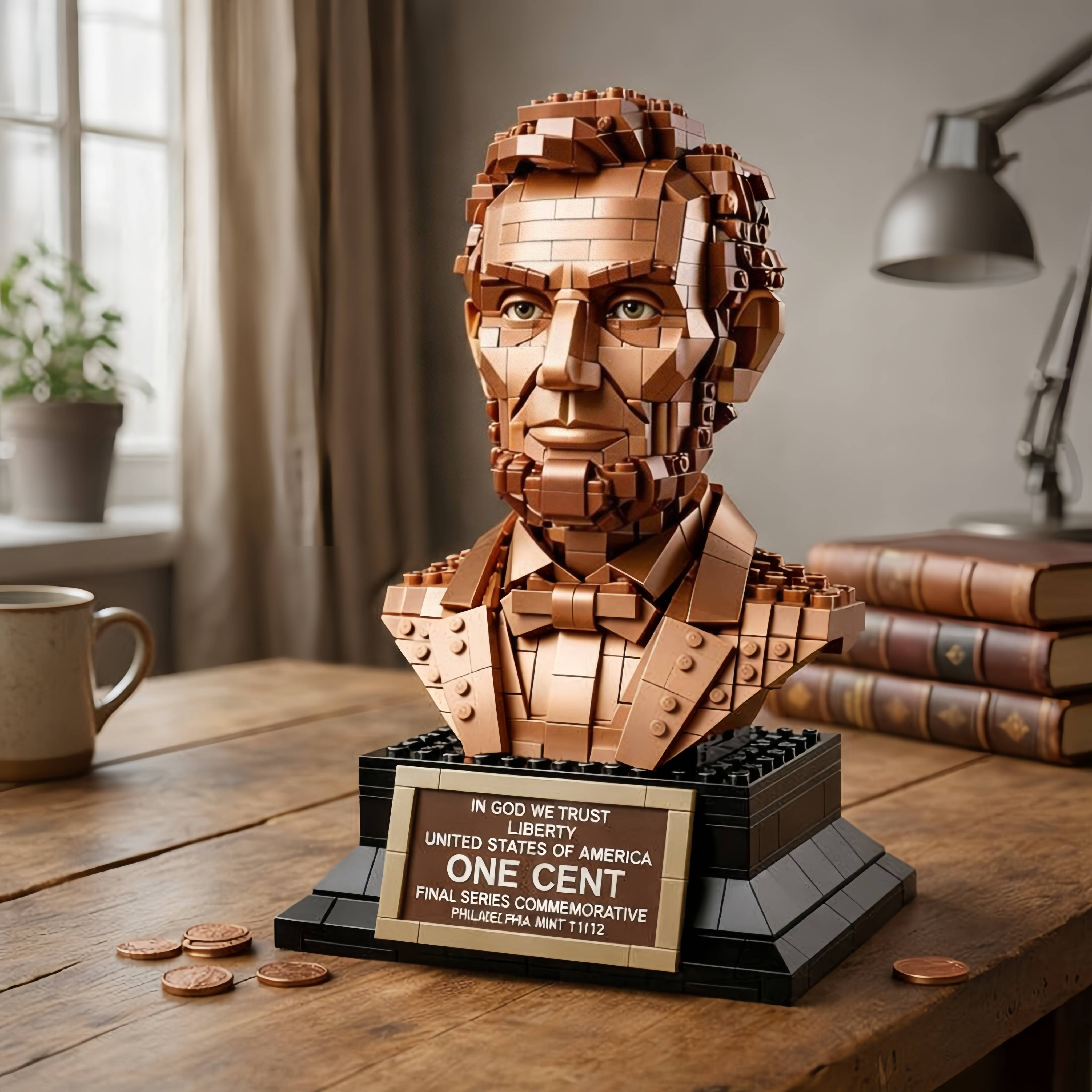 2025 Final Penny · Lincoln 1-Cent Commemorative Liberty Brick Edition