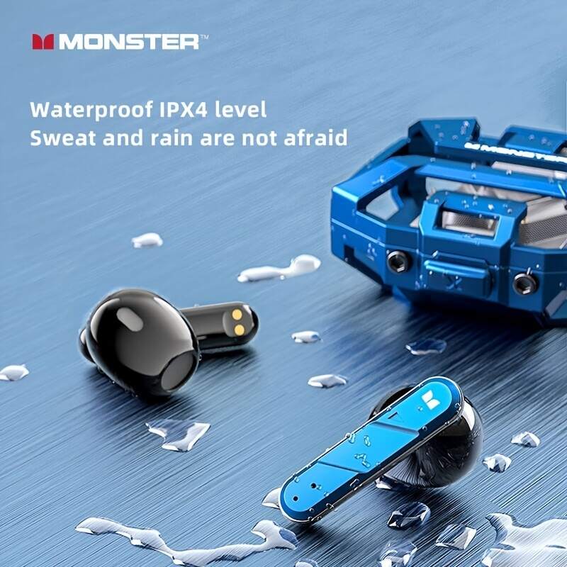 Monster XKT09 TWS Wireless Headphones High Quality Ultra Long Standby,Built-in Mic, Touch Control, USB Charging Case,  Long Hr Battery Earphones, Waterproof For Sport