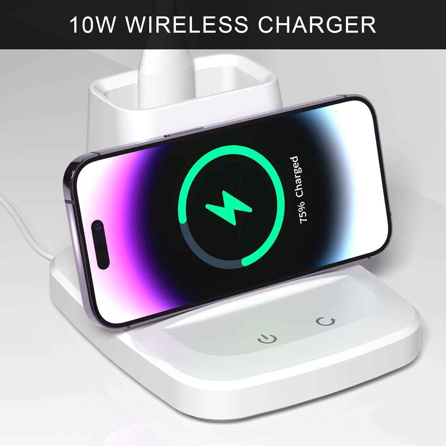 Desk Lamp with Wireless Charger, LED Desk Lamps for Home Office, 800 Lumens, Small Desk Lamp with Pen Holder, Flexible Arm, 3 Modes, Dimming, Touch Lamp for College Dorm Room