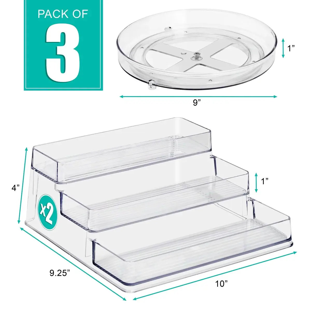 Sorbus Spices Organizer Set with Lazy Susan and 3-Tier Spice Shelf - 10