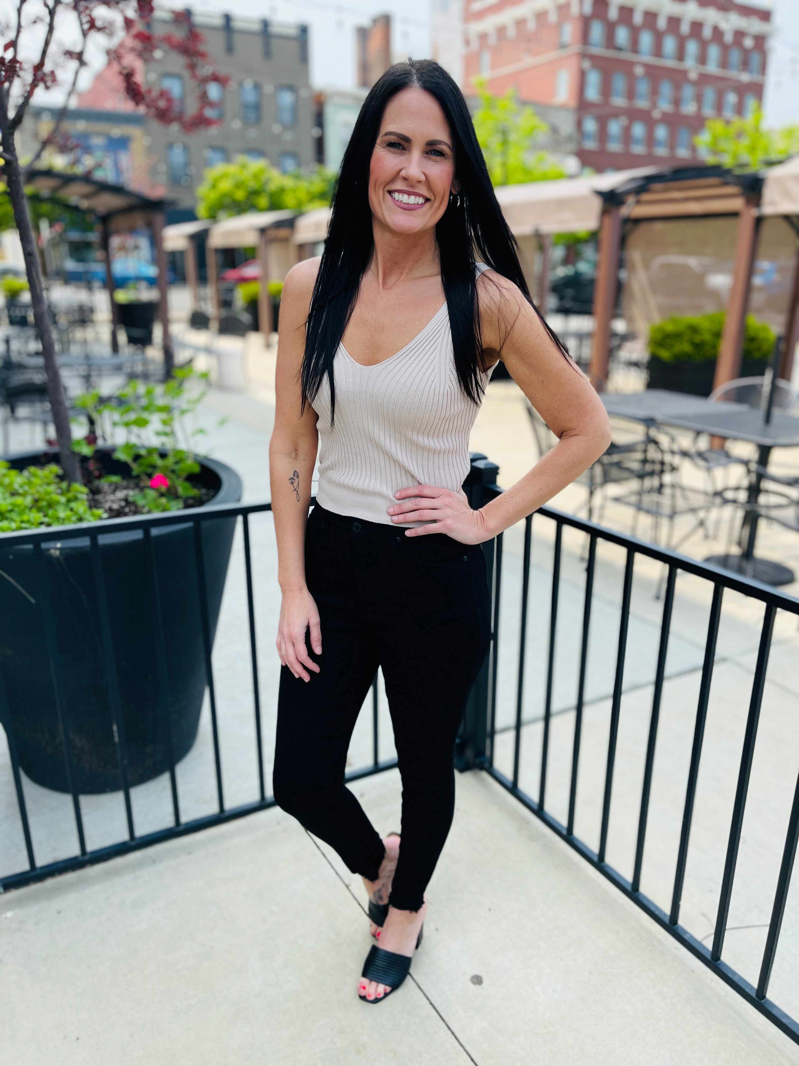 MARKDOWNS! Tummy Control Black Skinny Jeans in Reg/Curvy Fifth Restock!