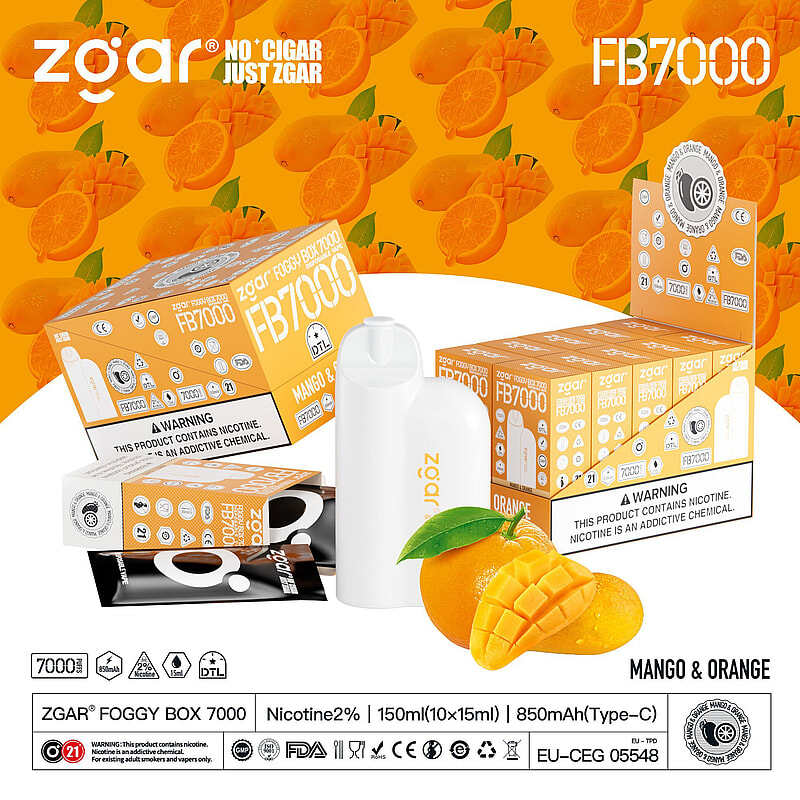 ZGAR FOGGY BOX 7000 Puffs 2% Nicotine Rechargeable Disposable Pod