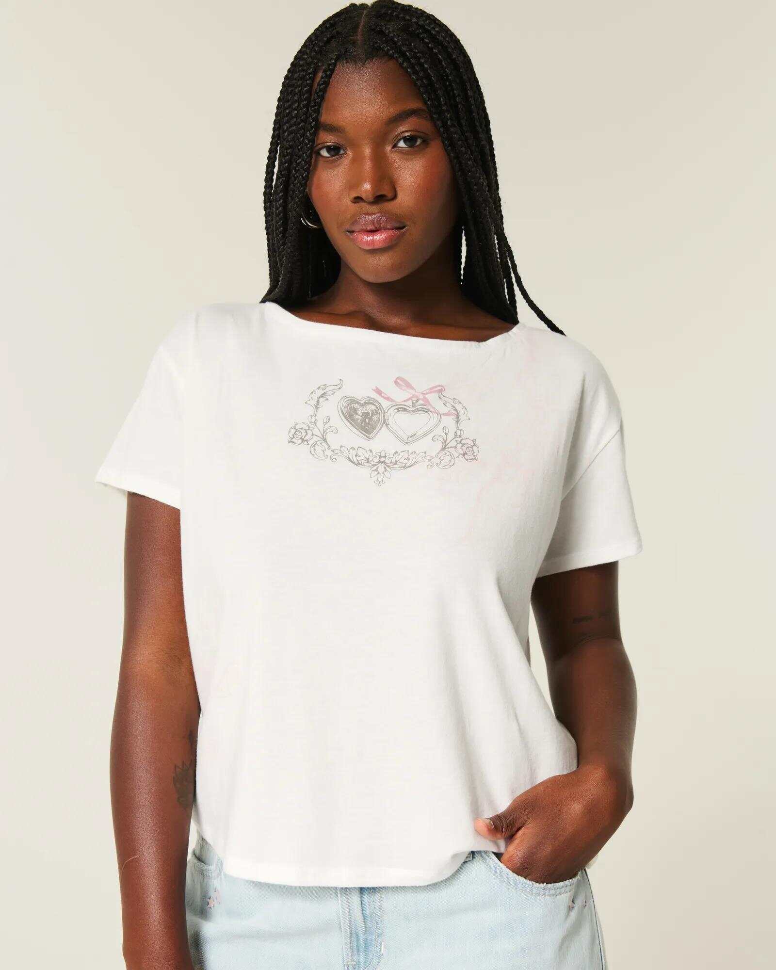 Easy Ribbon Tie-Back New York Graphic Tee