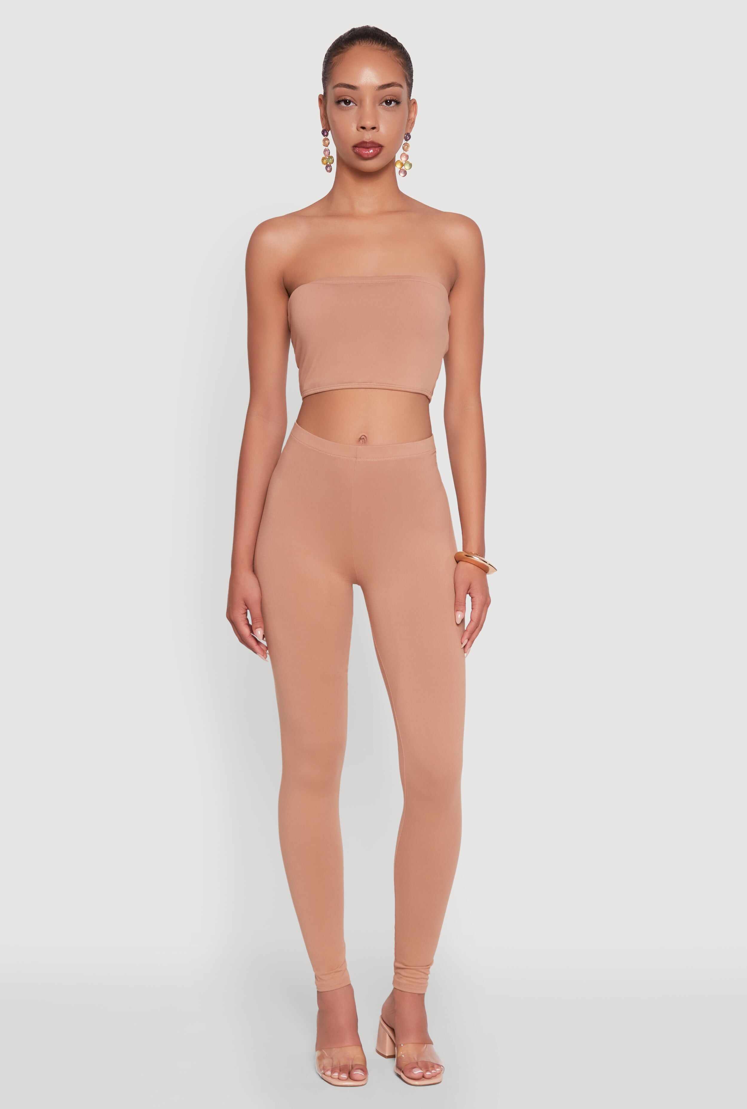 Trendy Solid Cropped Bandeau Top