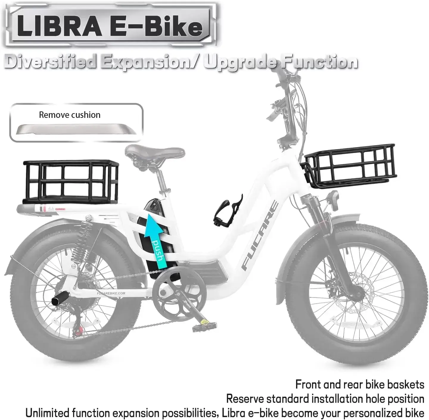 Fucare Libra 750W Electric Bike for Adults 32MPH 48V 20Ah LG Lithium Battery EBike with Full Suspension LCD Color Display 20