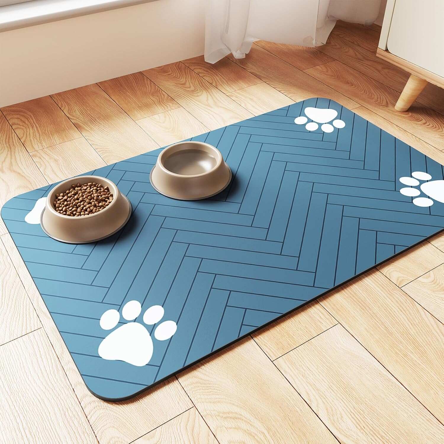 Pet Feeding Mat-Absorbent Pet Placemat for Food and Water Bowl, with Waterproof Rubber Backing, Quick Dry Water Dispenser Mat for Dog and Cat (20